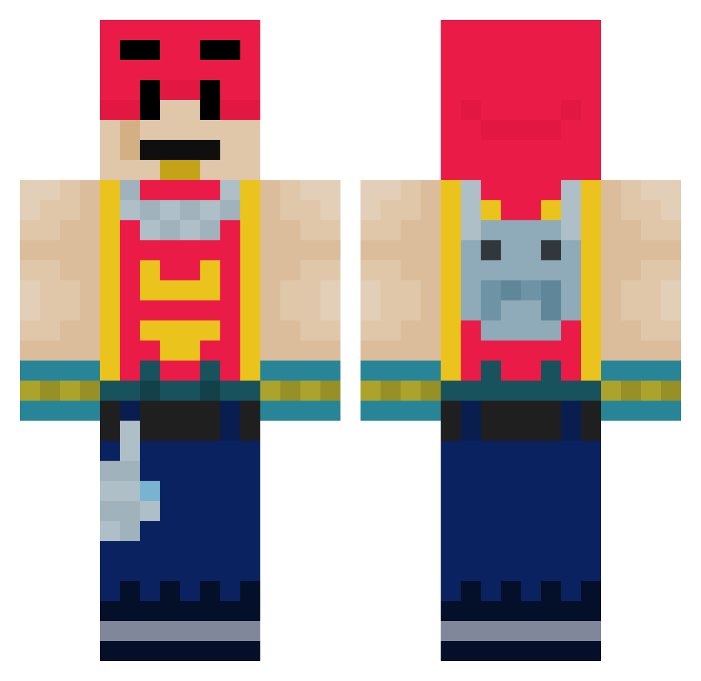 thecowpooped Minecraft skin, front and back view