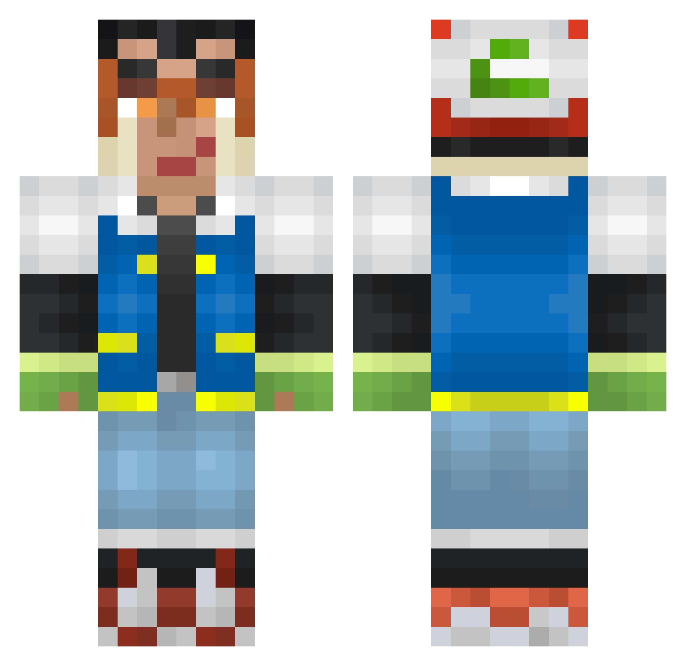 BHKGJN Minecraft skin, front and back view