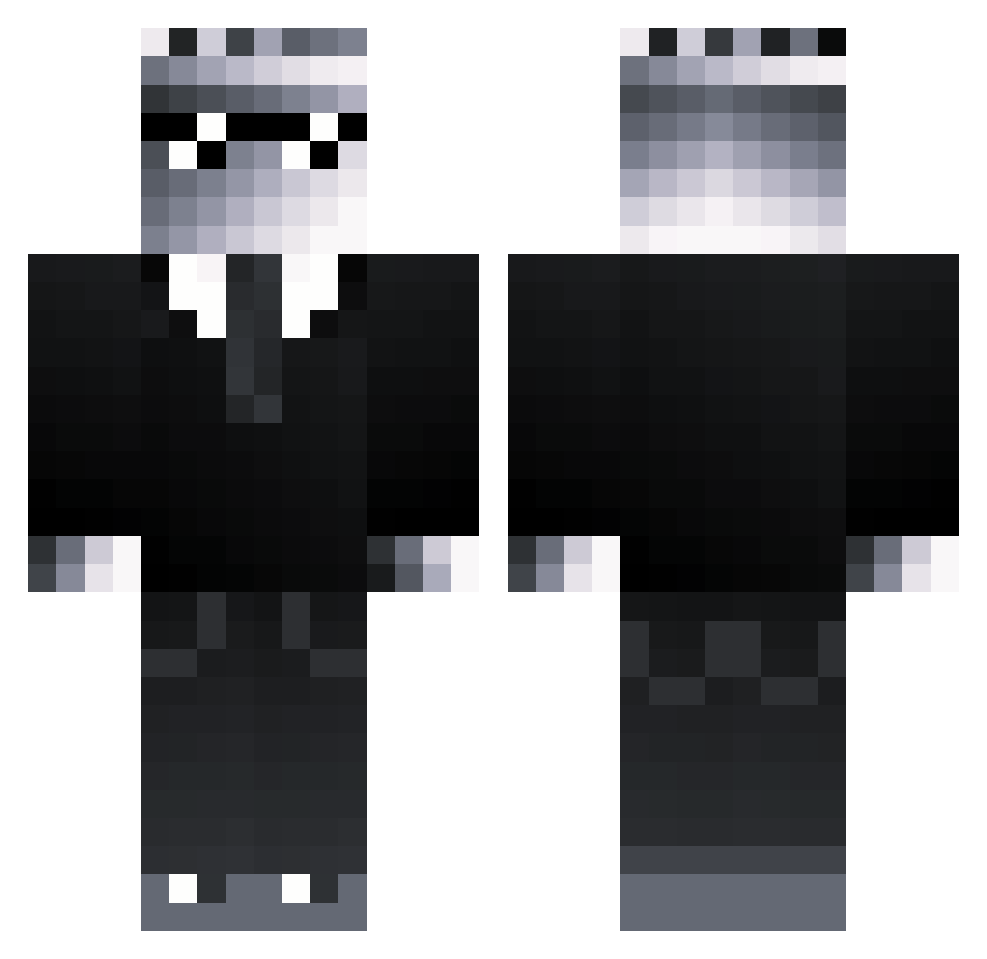 Valtins69 Minecraft skin, front and back view