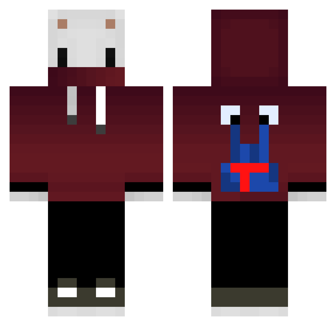 janiba Minecraft skin, front and back view