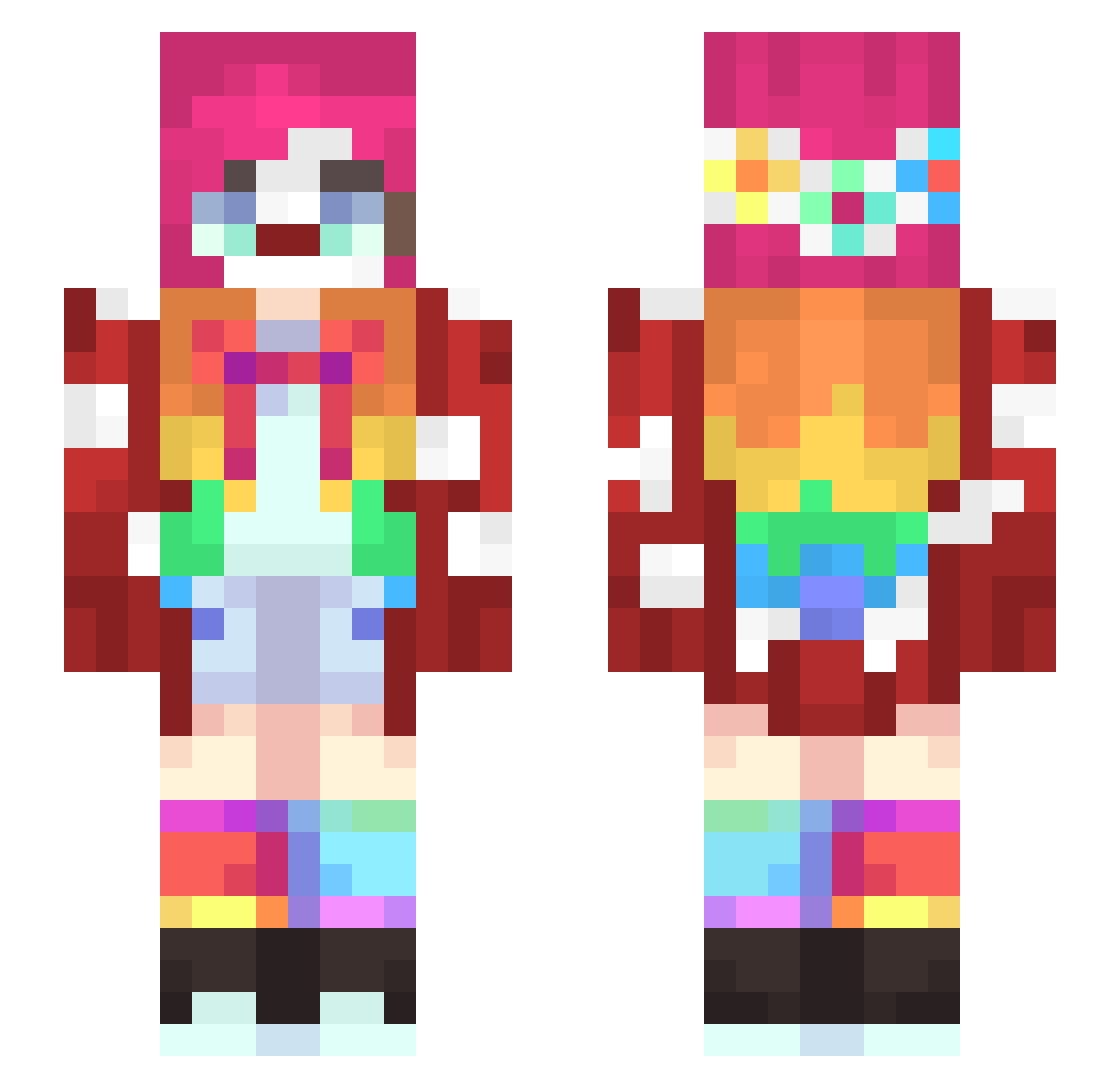Quartz1 Minecraft skin, front and back view