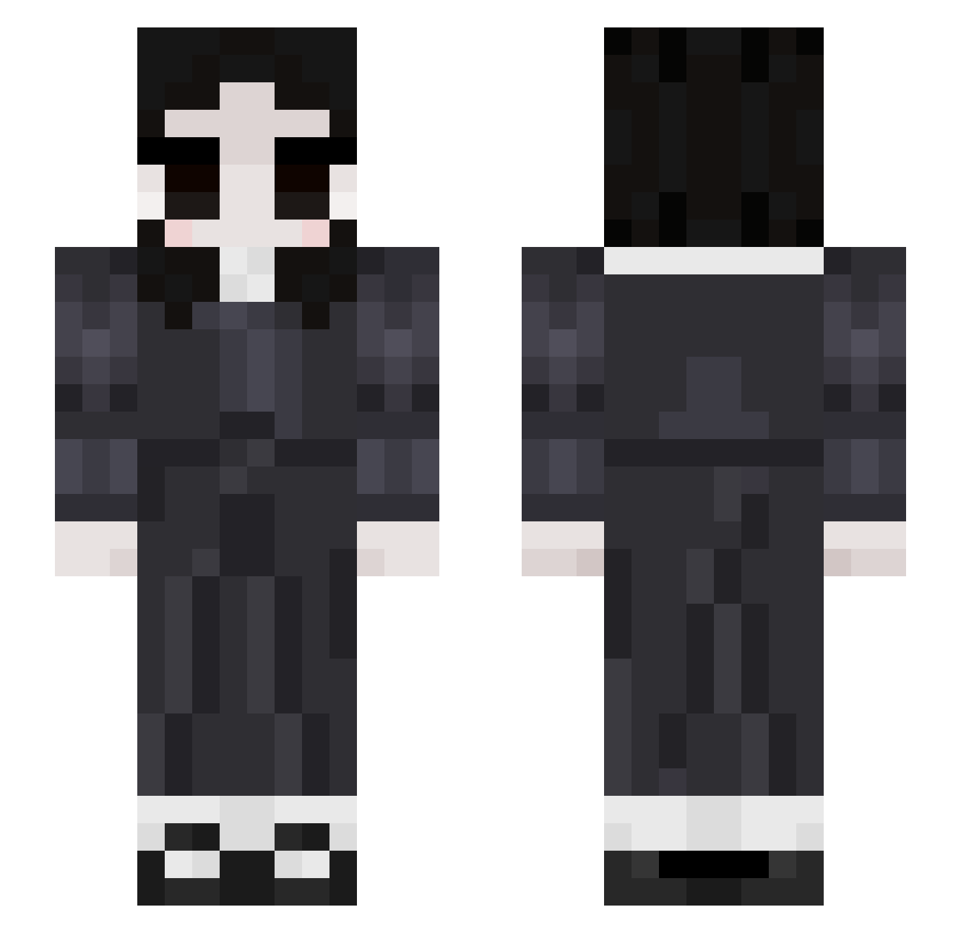 Kattanna_Queen Minecraft skin, front and back view