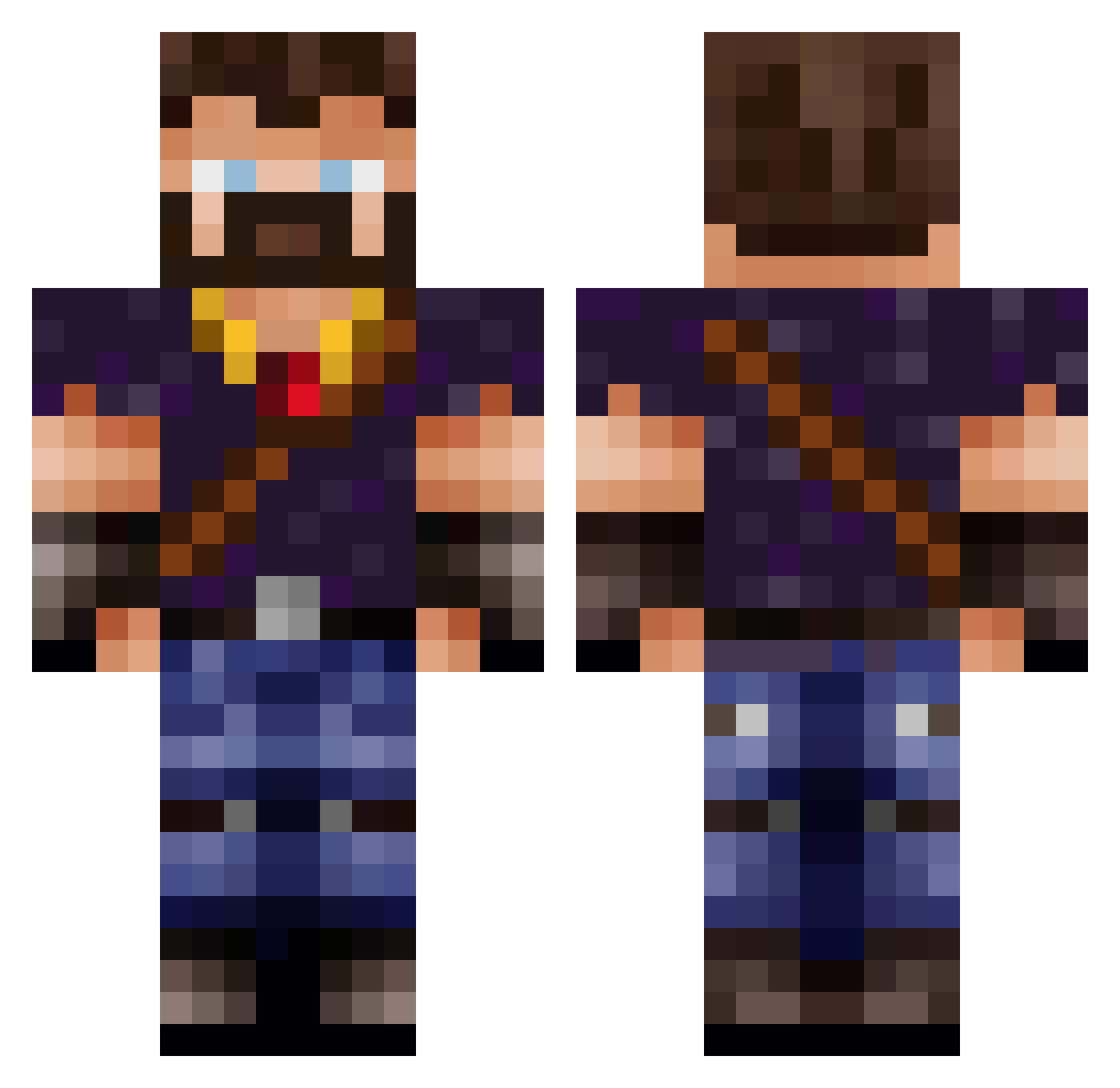 KeikaJikan Minecraft skin, front and back view