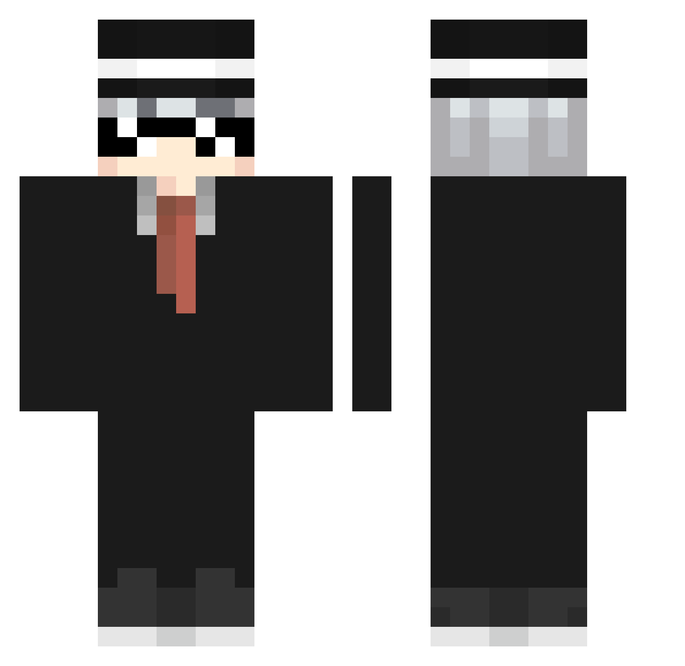 Exothiccc Minecraft skin, front and back view