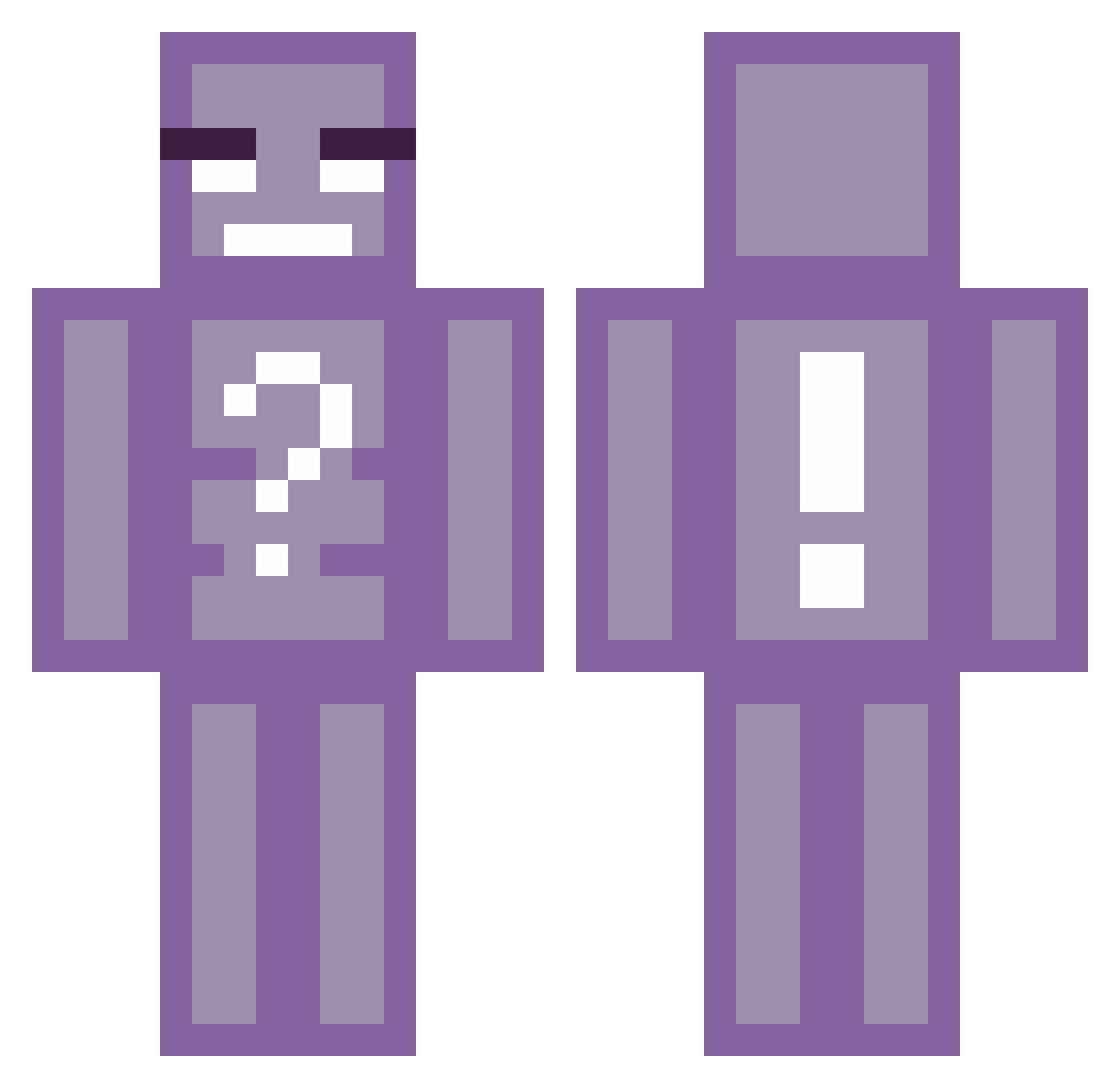 SophEm12 Minecraft skin, front and back view