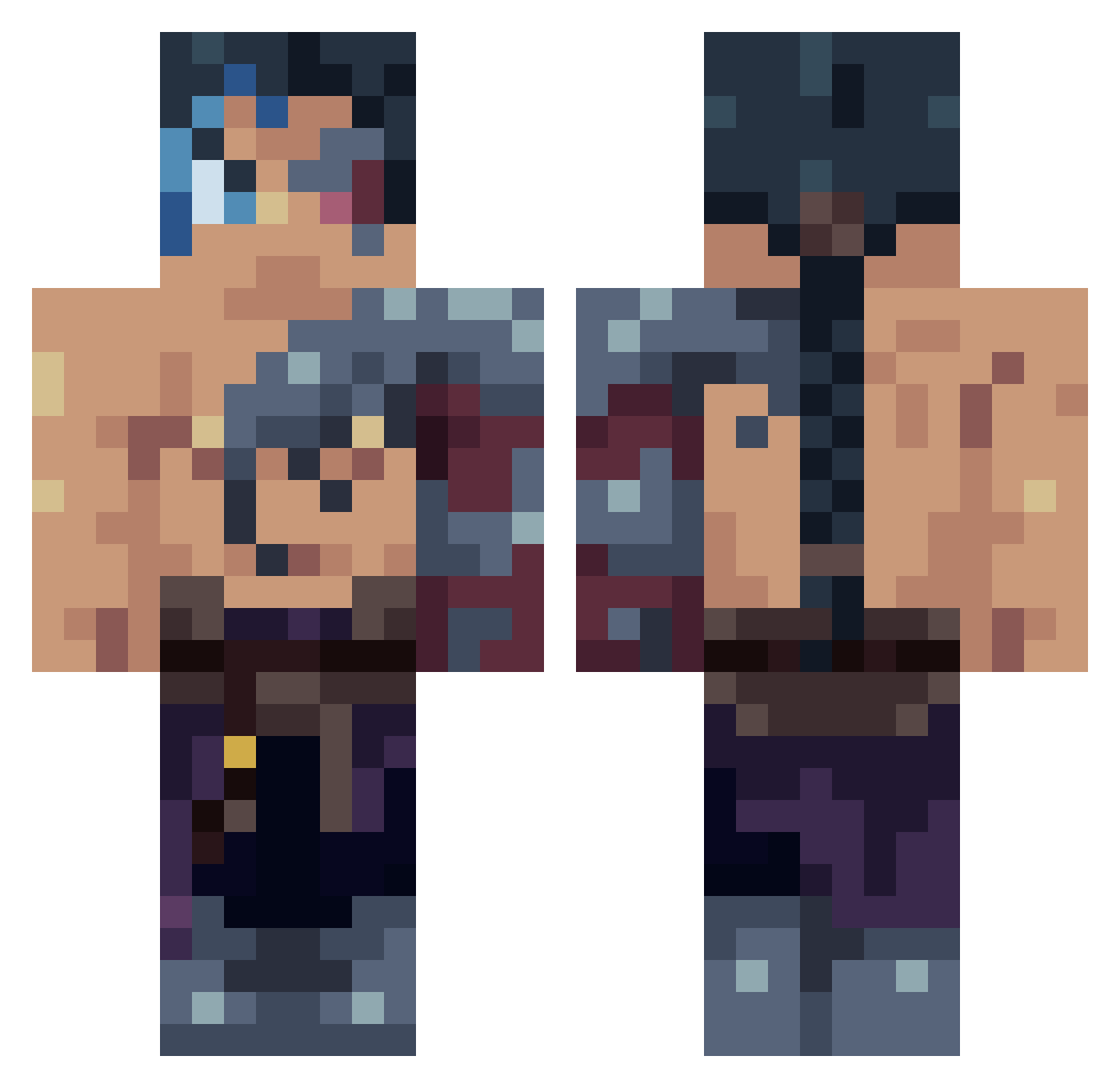 Aruaenoiiz2 Minecraft skin, front and back view
