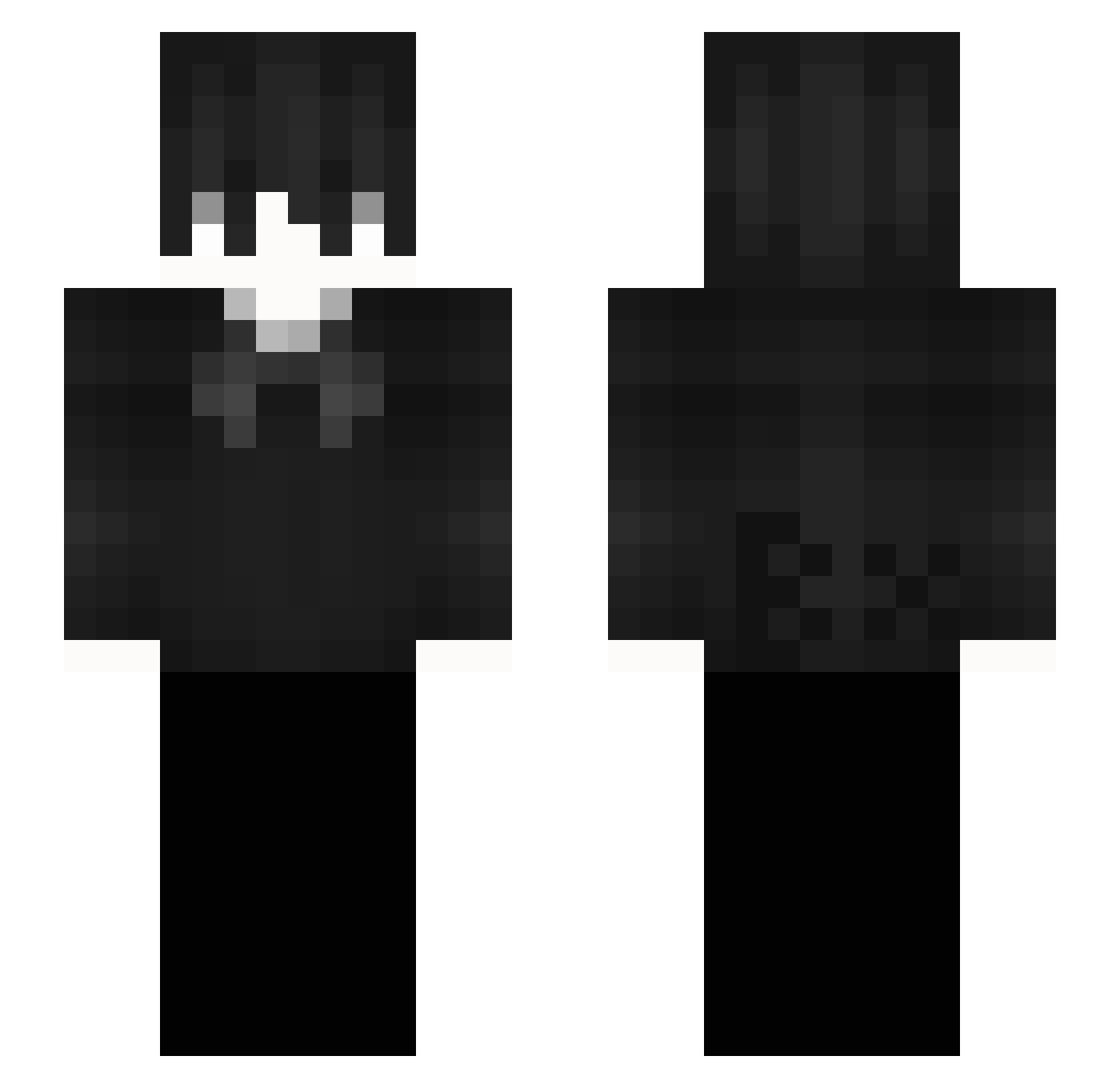 urjq Minecraft skin, front and back view