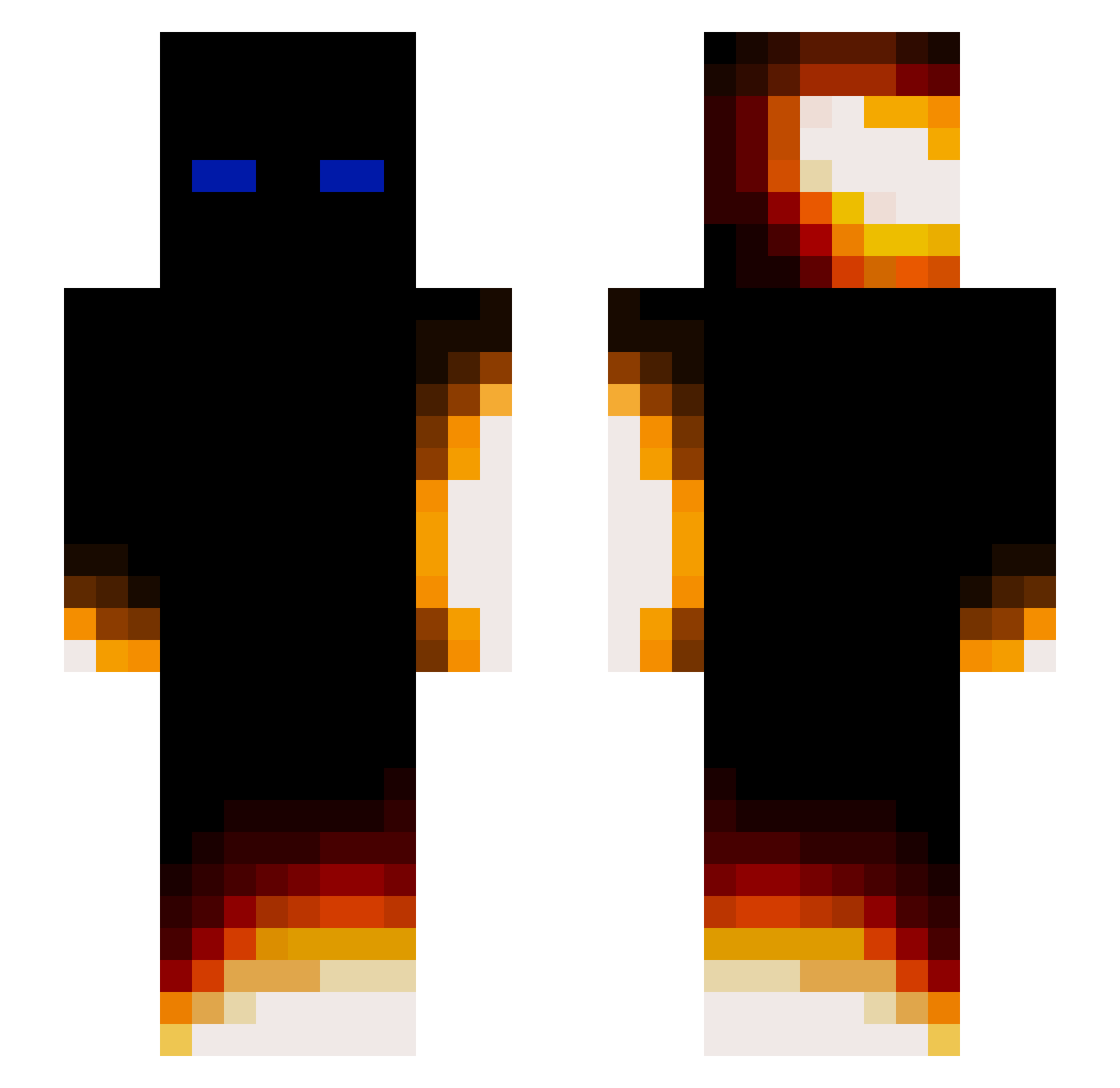 Vostcop Minecraft skin, front and back view