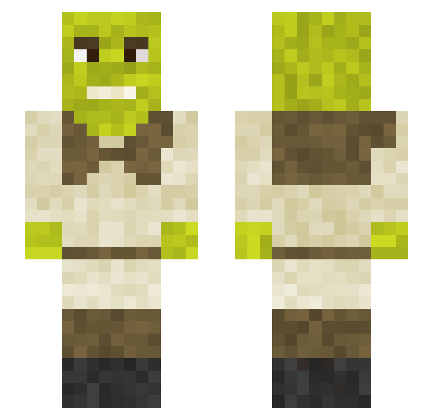stigmatism Minecraft skin, front and back view