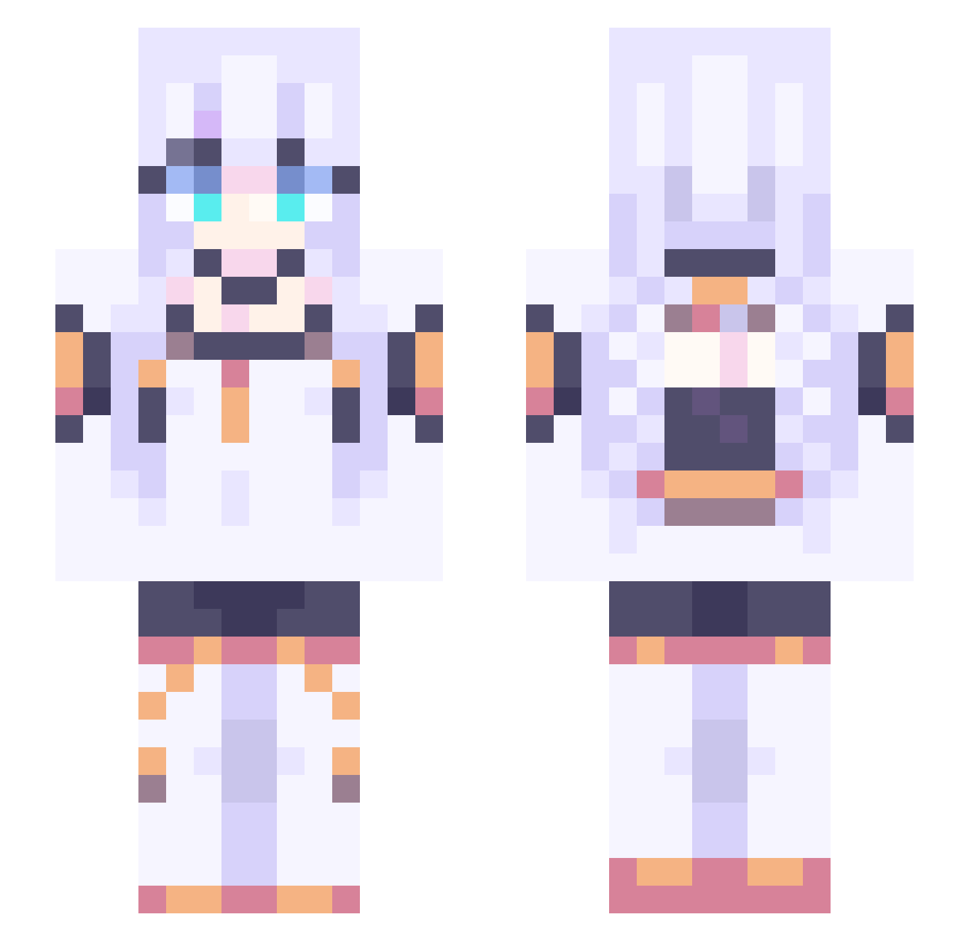 _LxnaEclipse Minecraft skin, front and back view