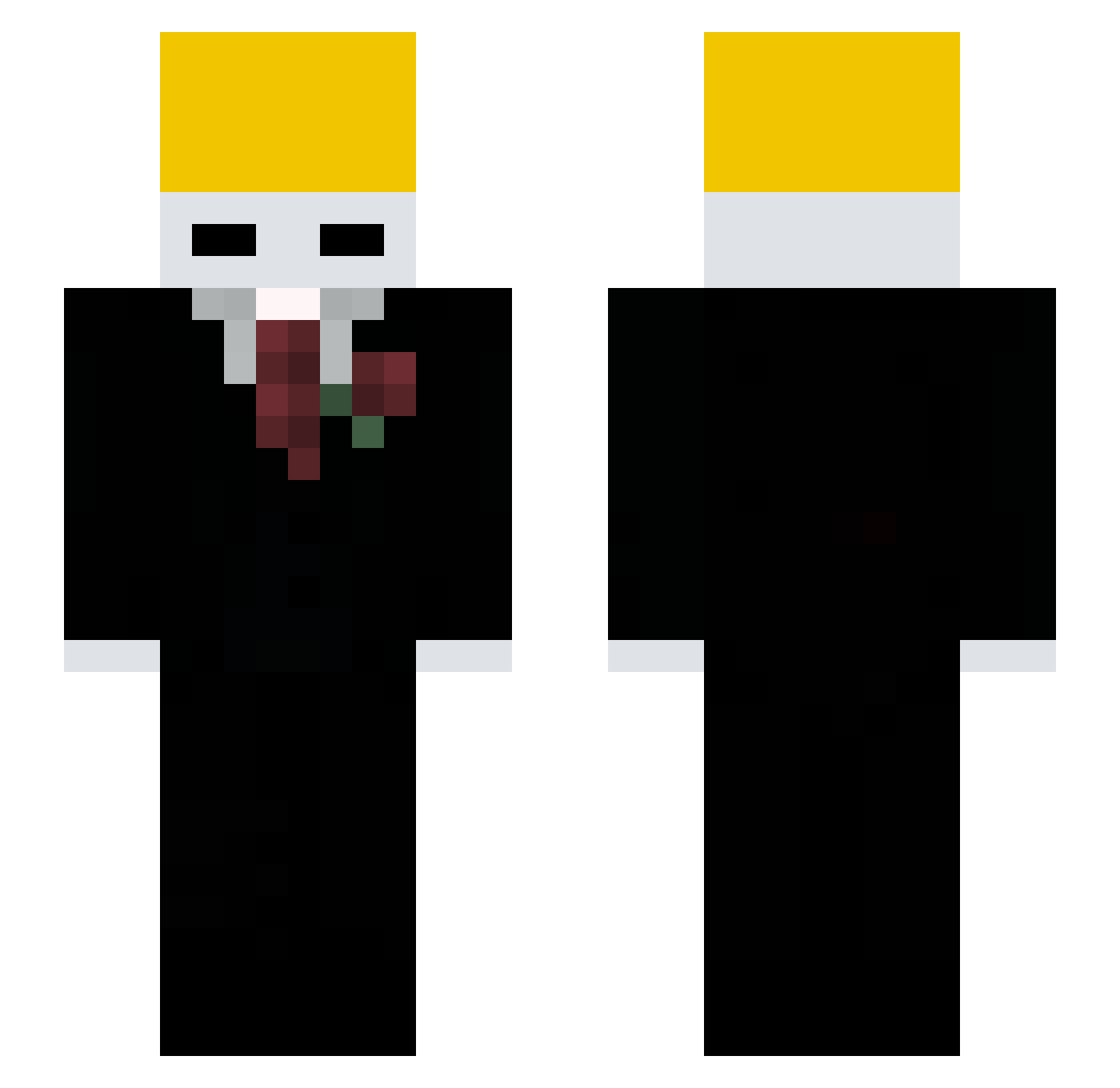 Joboomsef Minecraft skin, front and back view