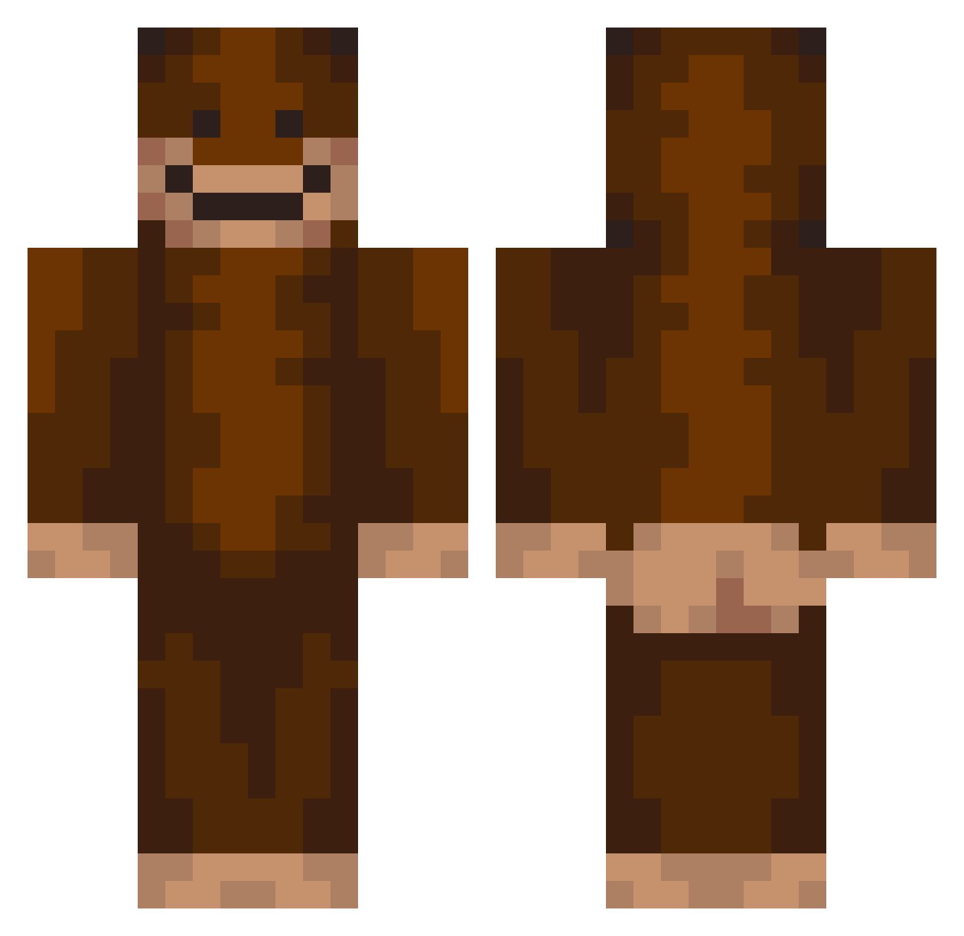 hamandcheesebun Minecraft skin, front and back view