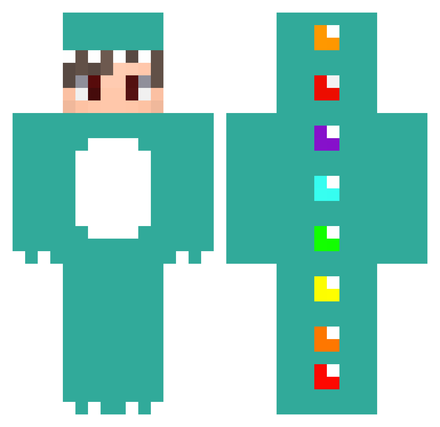 Tricerion Minecraft skin, front and back view