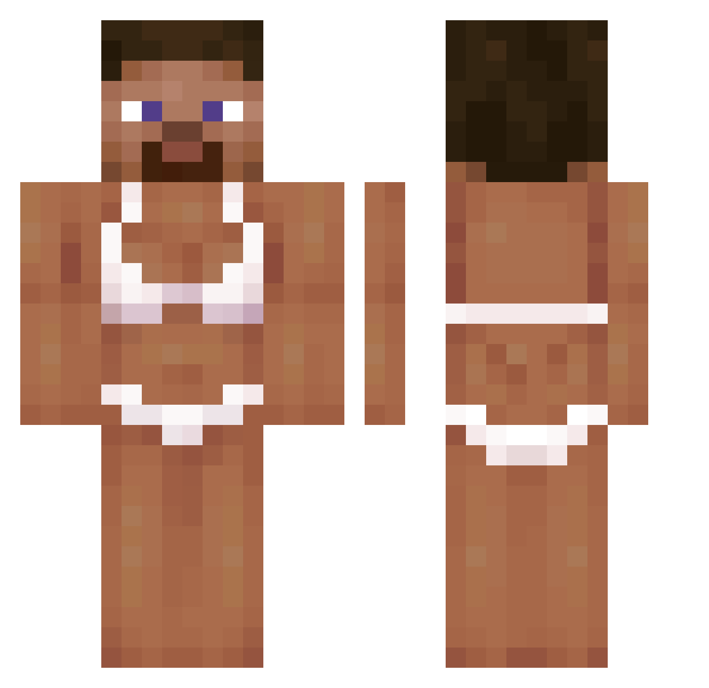 Yatsomo Minecraft skin, front and back view