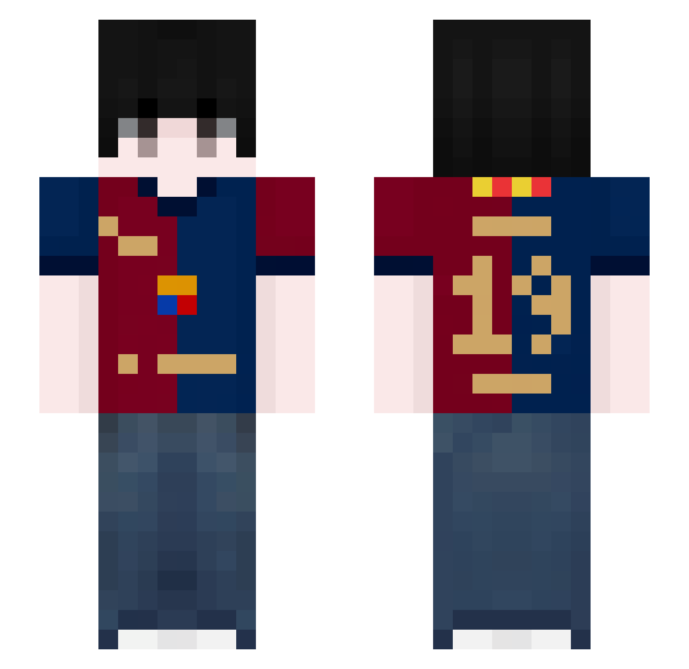 Kokosik018 Minecraft skin, front and back view