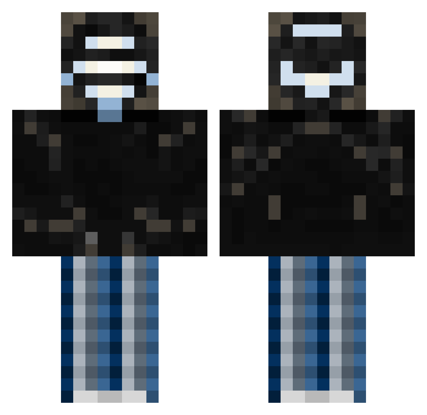 Yekruten Minecraft skin, front and back view