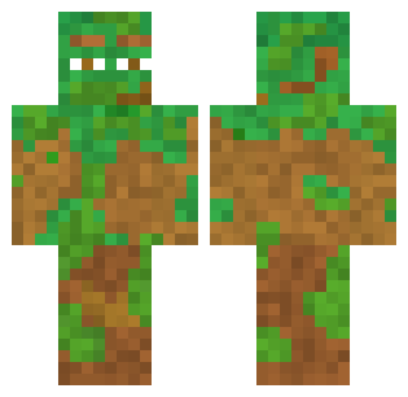 The_LivingTree Minecraft skin, front and back view