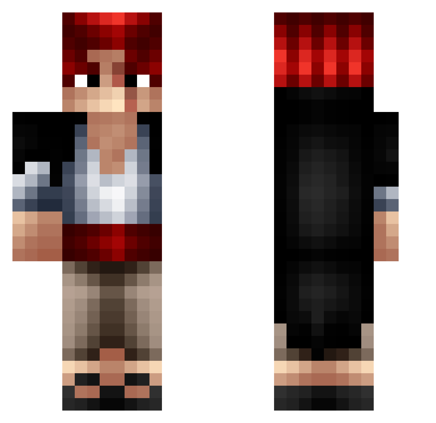 Kitrut Minecraft skin, front and back view
