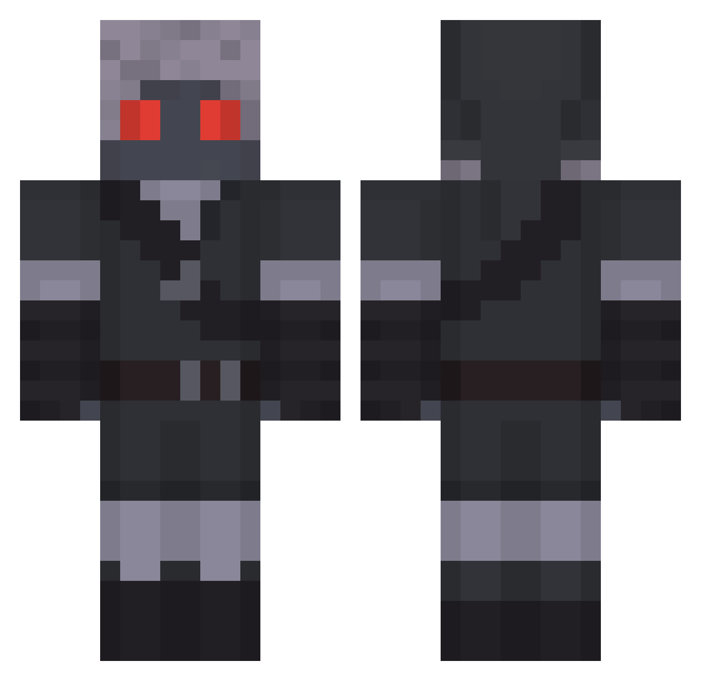 TheMillerCurse Minecraft skin, front and back view