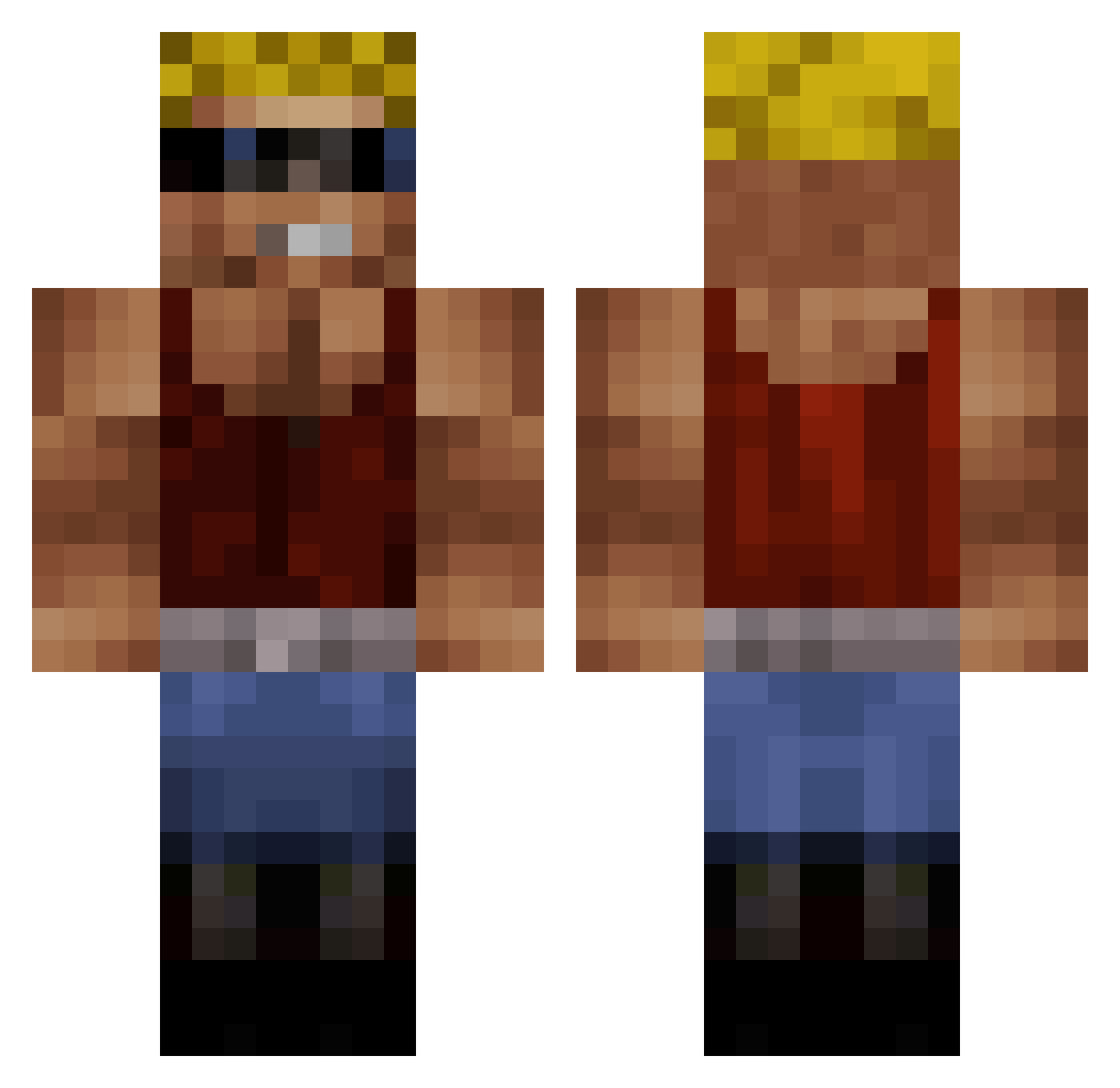 Daeva Minecraft skin, front and back view