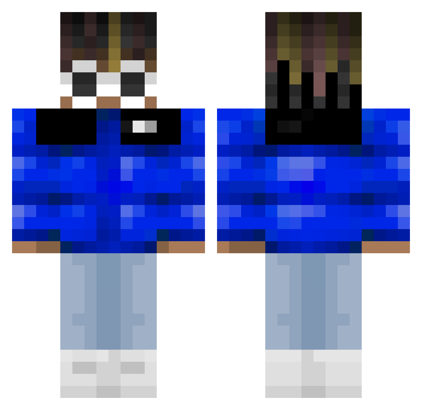 TheRealKoziu Minecraft skin, front and back view