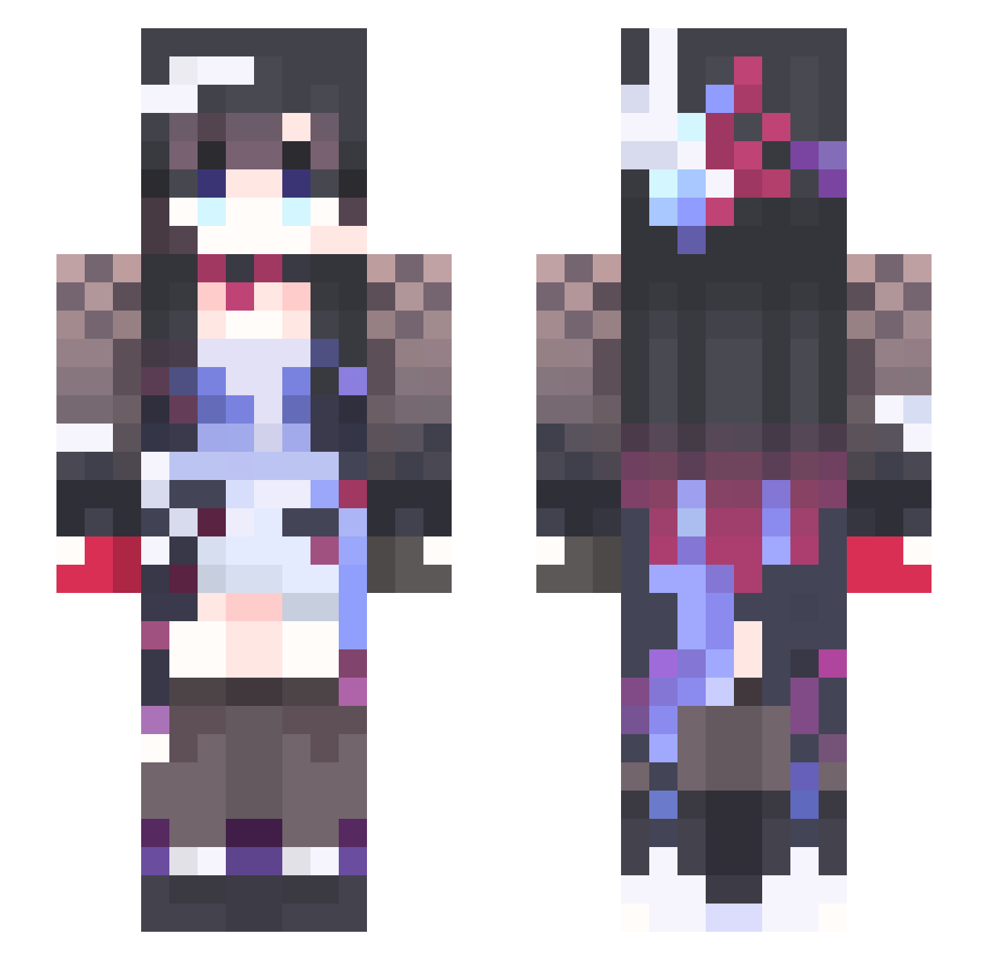 SaltyFissh Minecraft skin, front and back view