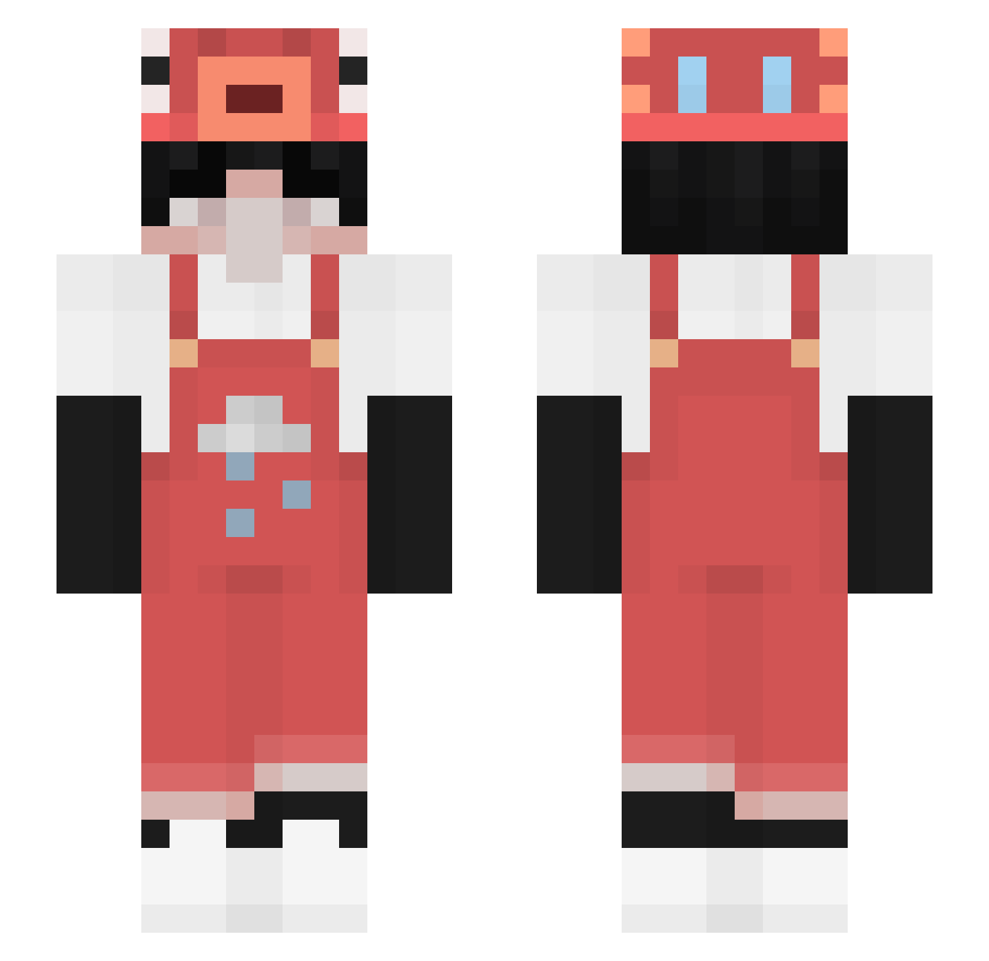 Nolieee Minecraft skin, front and back view