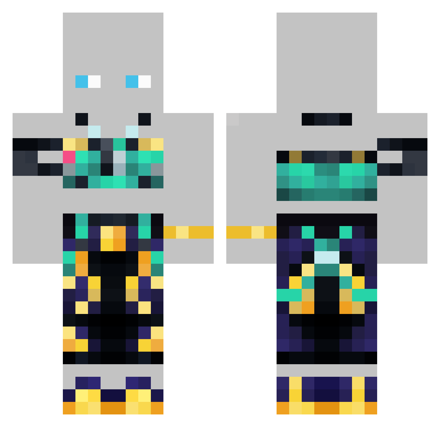 matschex Minecraft skin, front and back view