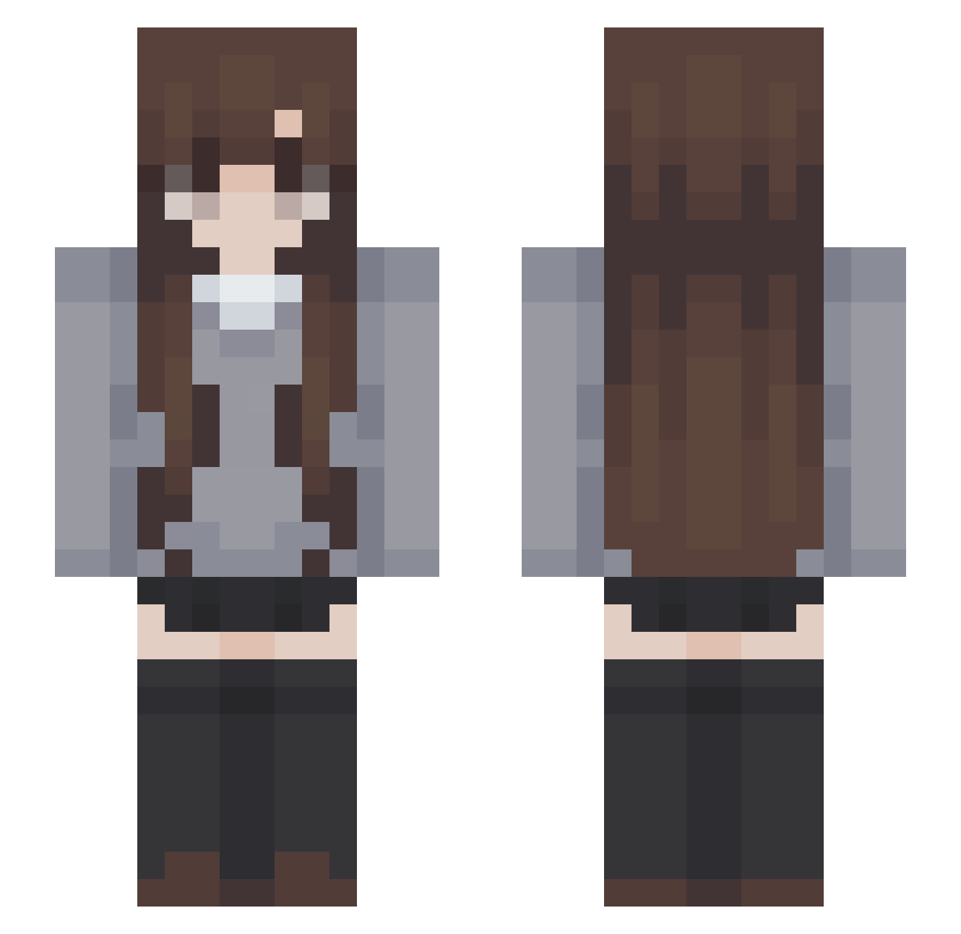 BOOMPALA Minecraft skin, front and back view