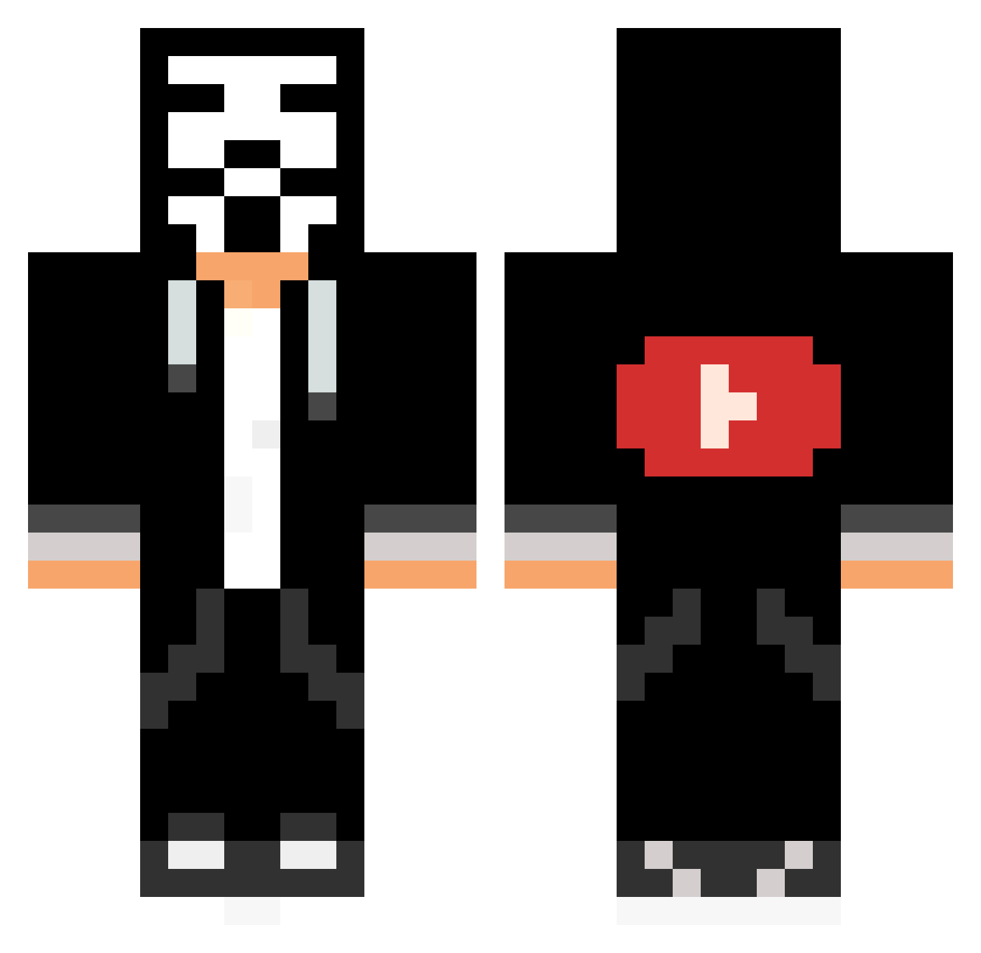 Mixti98 Minecraft skin, front and back view