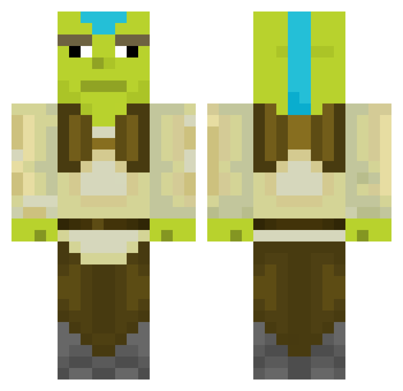 solluxcapacitor Minecraft skin, front and back view