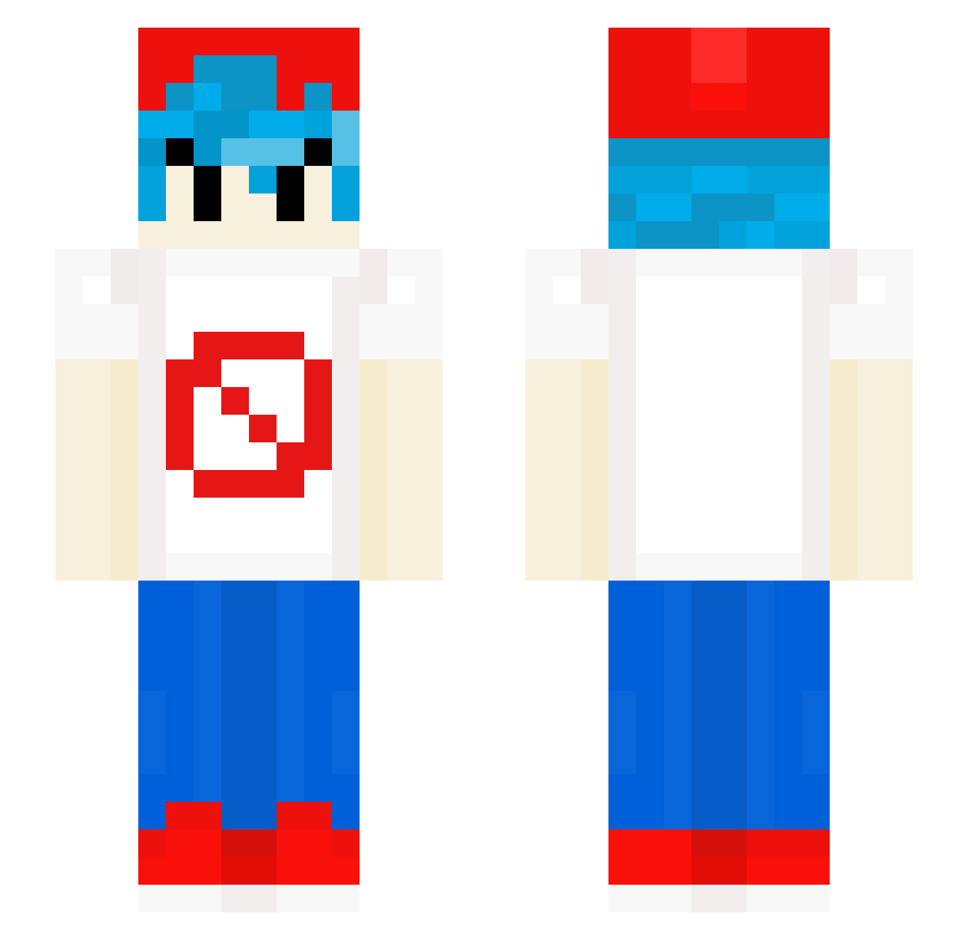 xemquxx Minecraft skin, front and back view