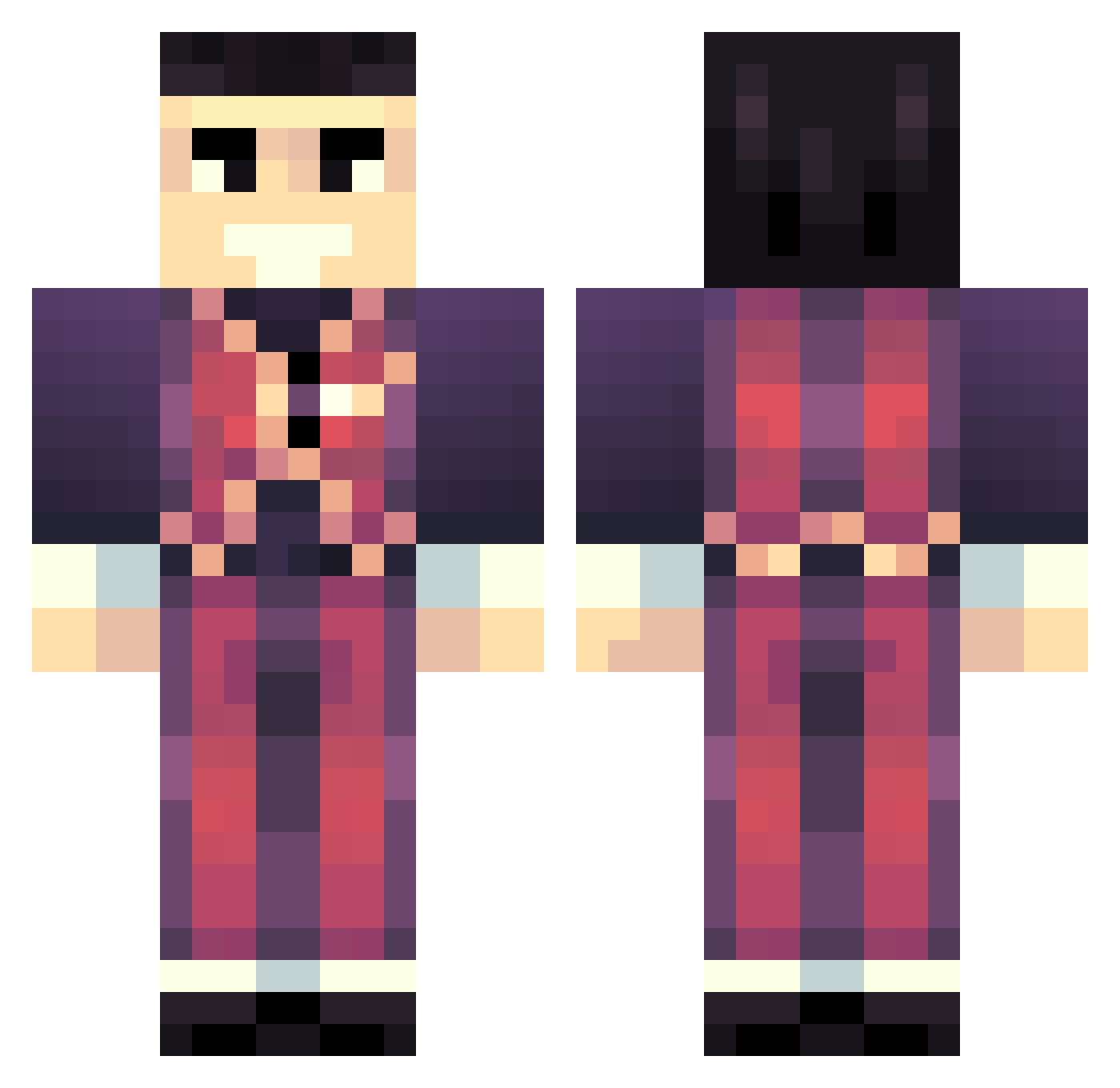 theLittleHollow2 Minecraft skin, front and back view