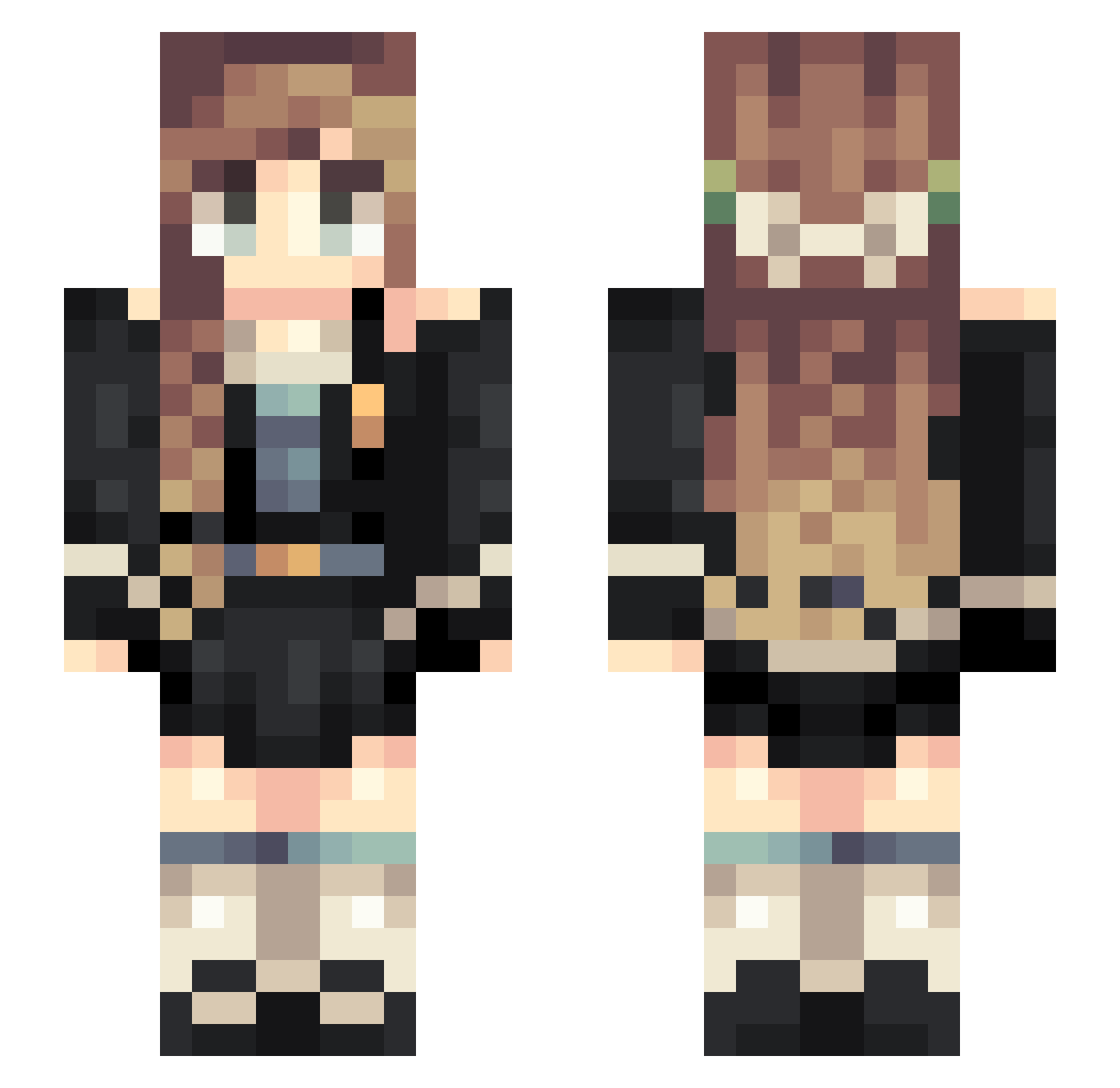 Setia_Rin Minecraft skin, front and back view