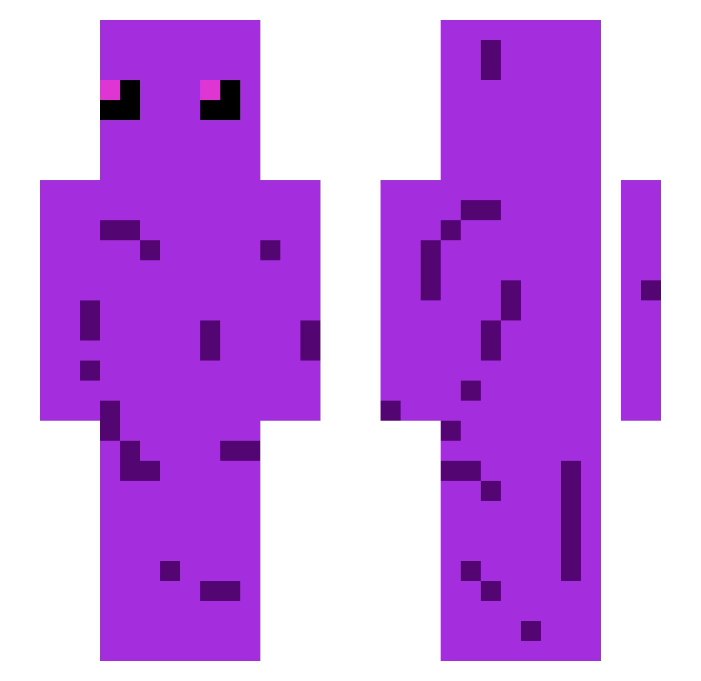 Surprisere Minecraft skin, front and back view
