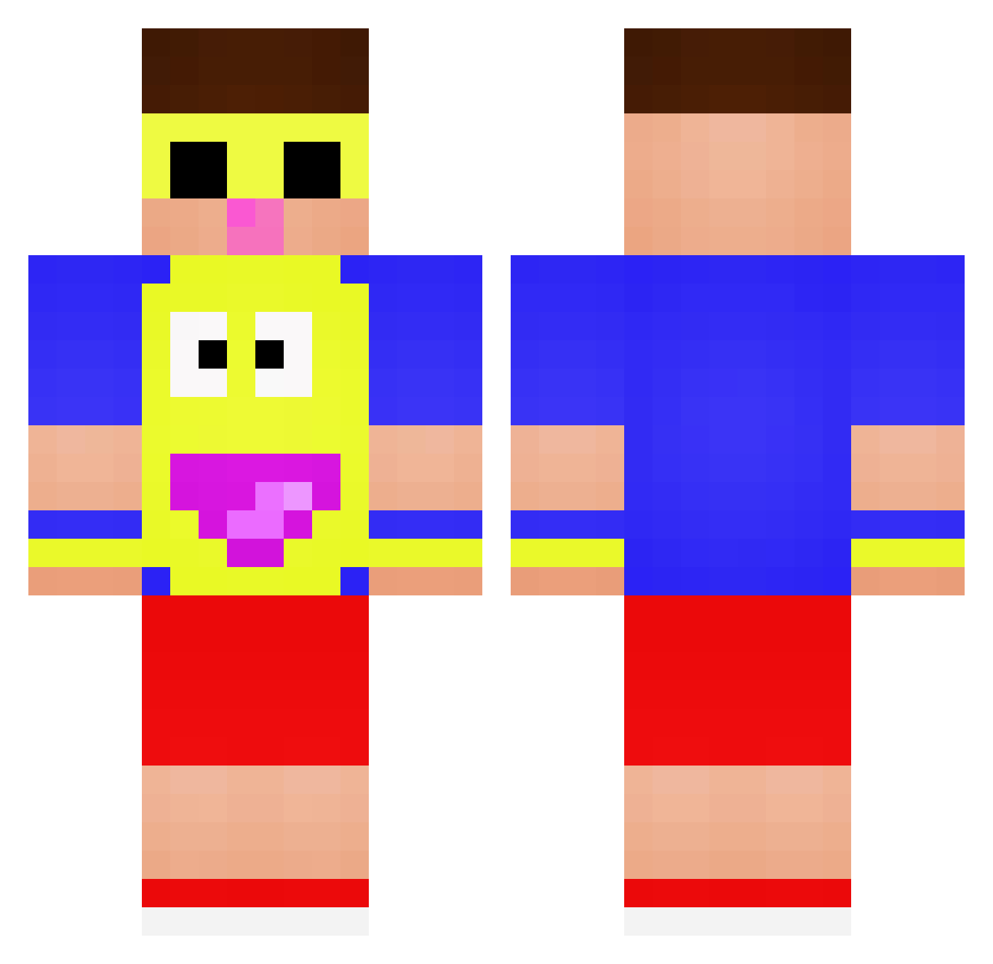 Youeu100 Minecraft skin, front and back view