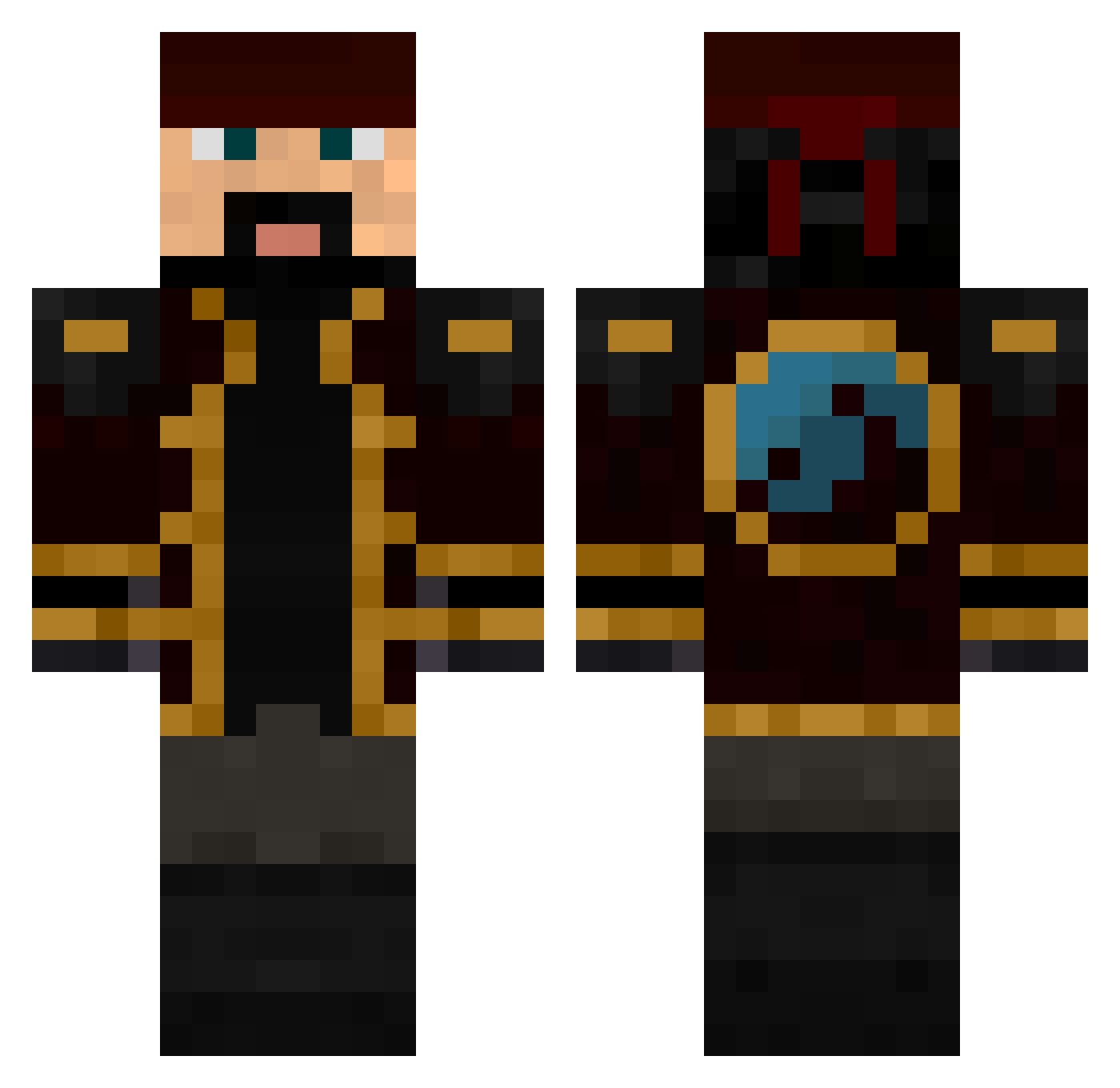 Nubilous Minecraft skin, front and back view