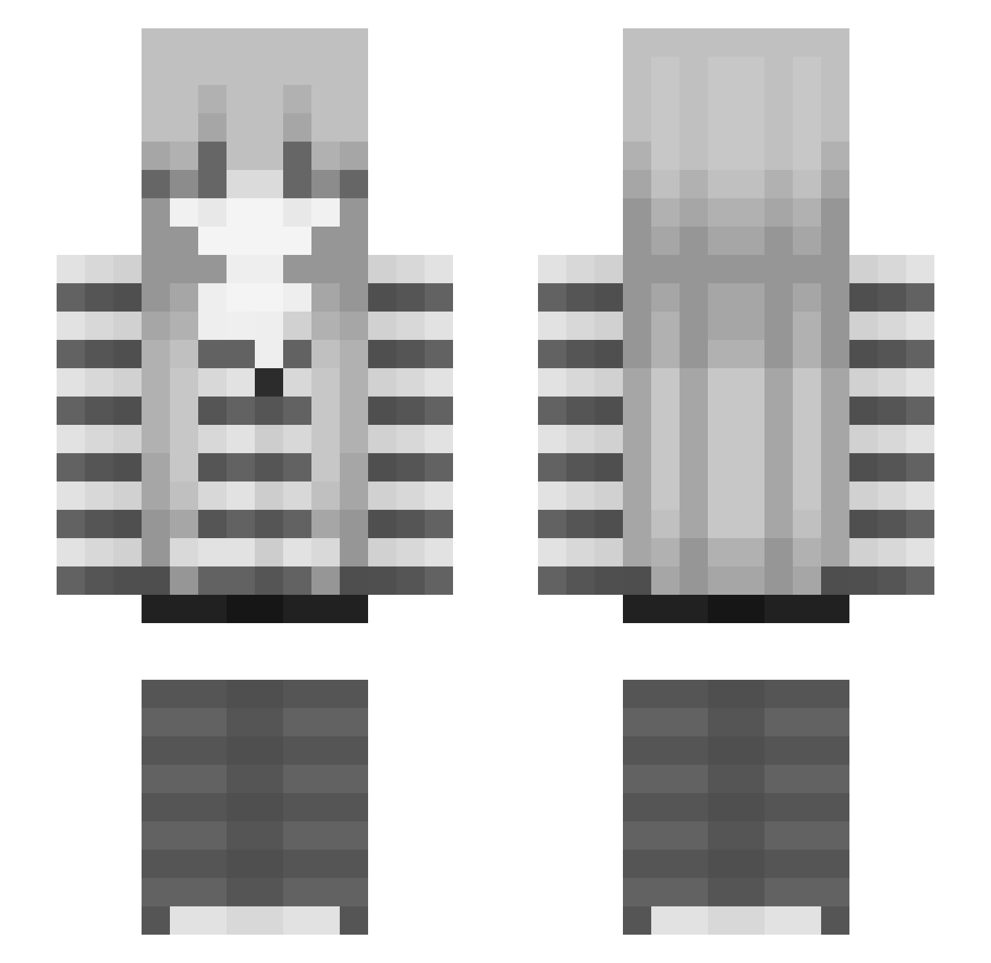 zMxZelda Minecraft skin, front and back view