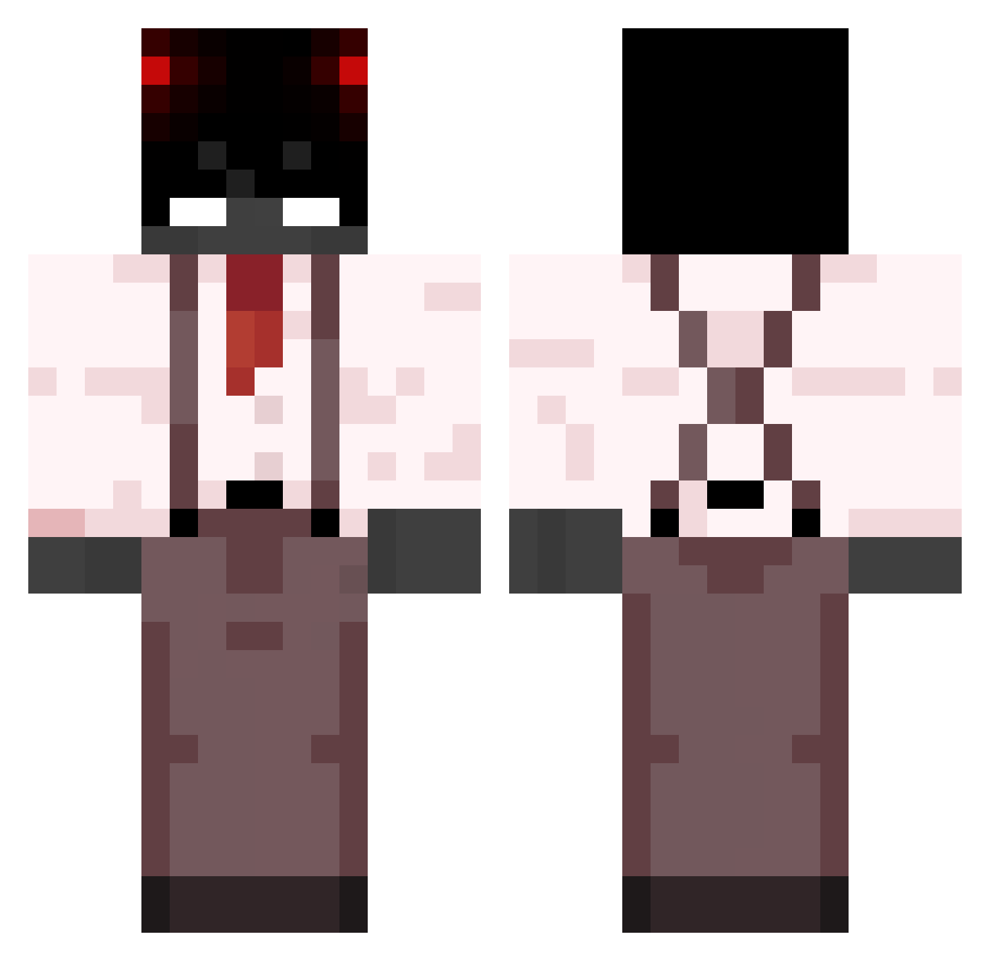 ALOXVGX Minecraft skin, front and back view