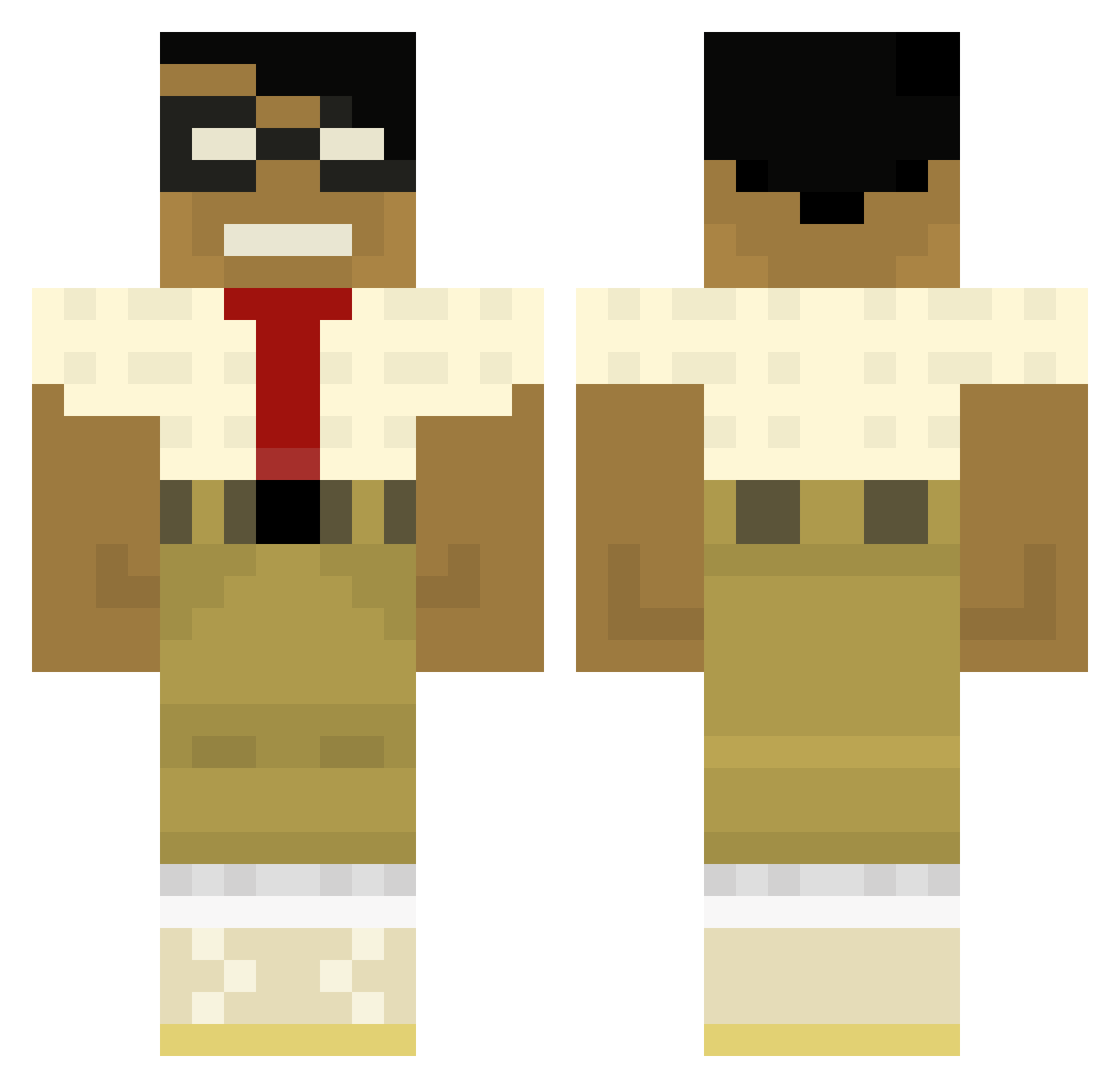 Sneath Minecraft skin, front and back view