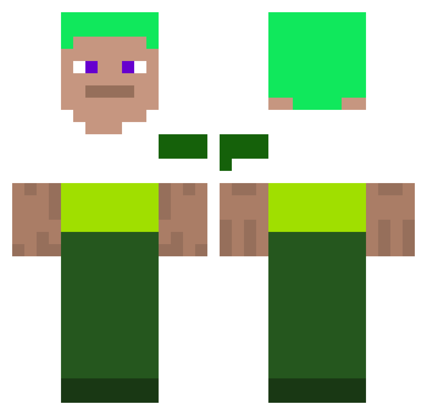 Vova11877 Minecraft skin, front and back view