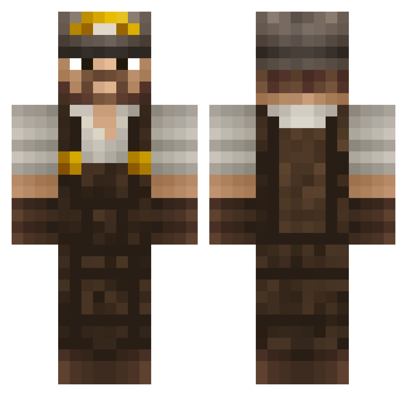 Zombrex56 Minecraft skin, front and back view