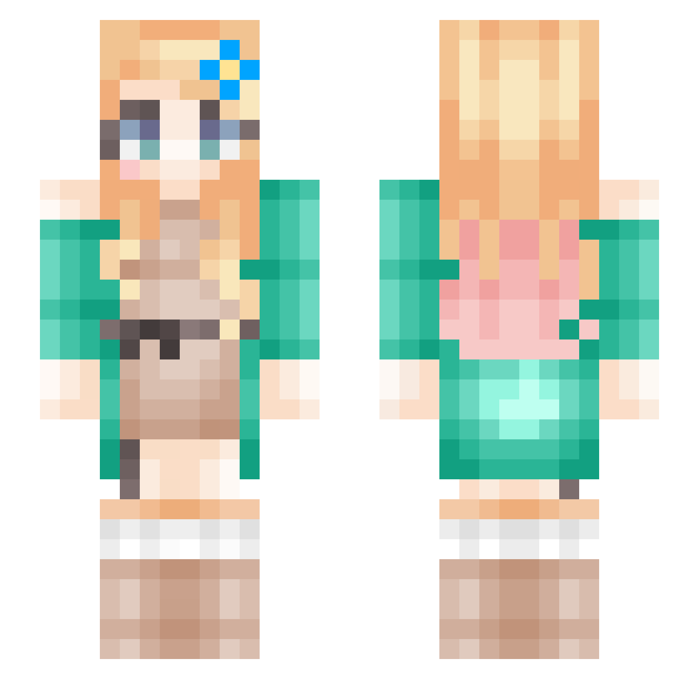 nicolyo Minecraft skin, front and back view