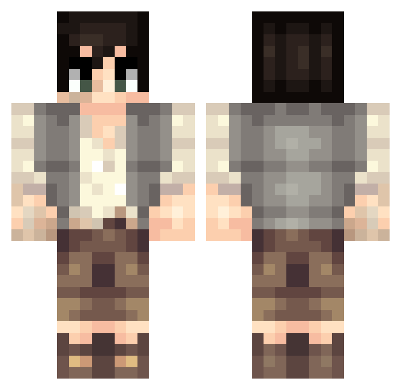 ZNENOM Minecraft skin, front and back view