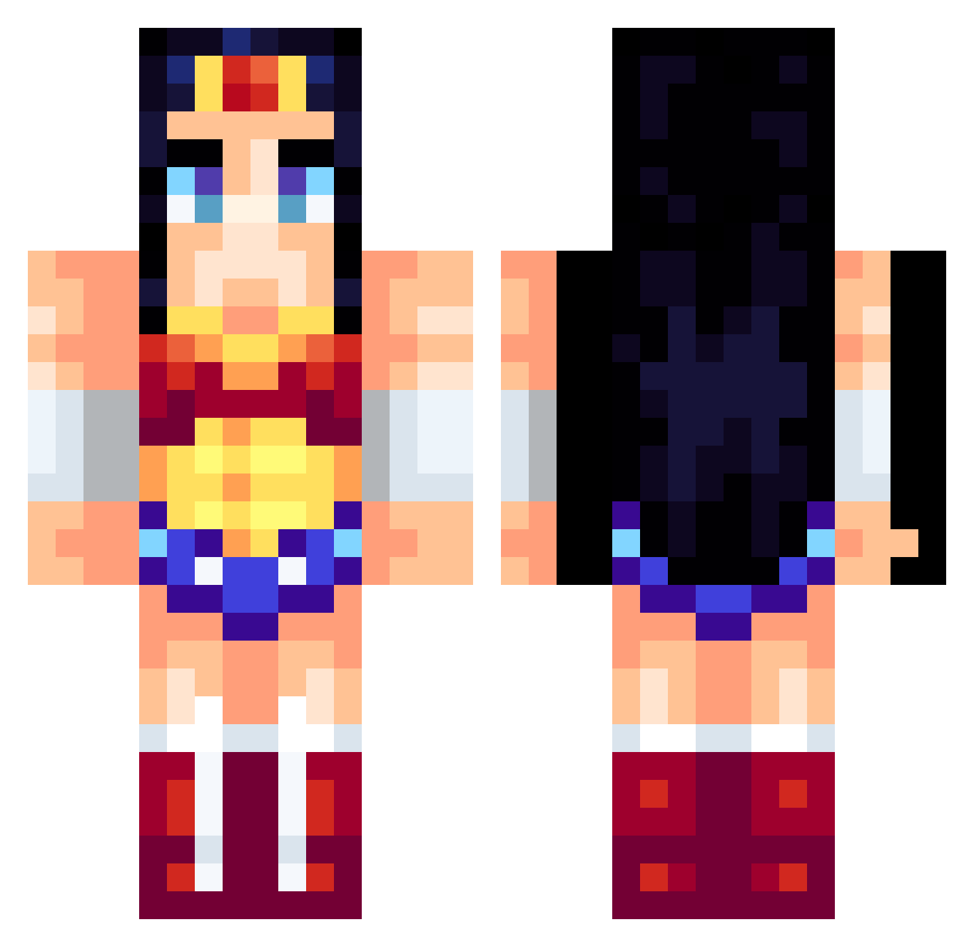 Cyadon Minecraft skin, front and back view