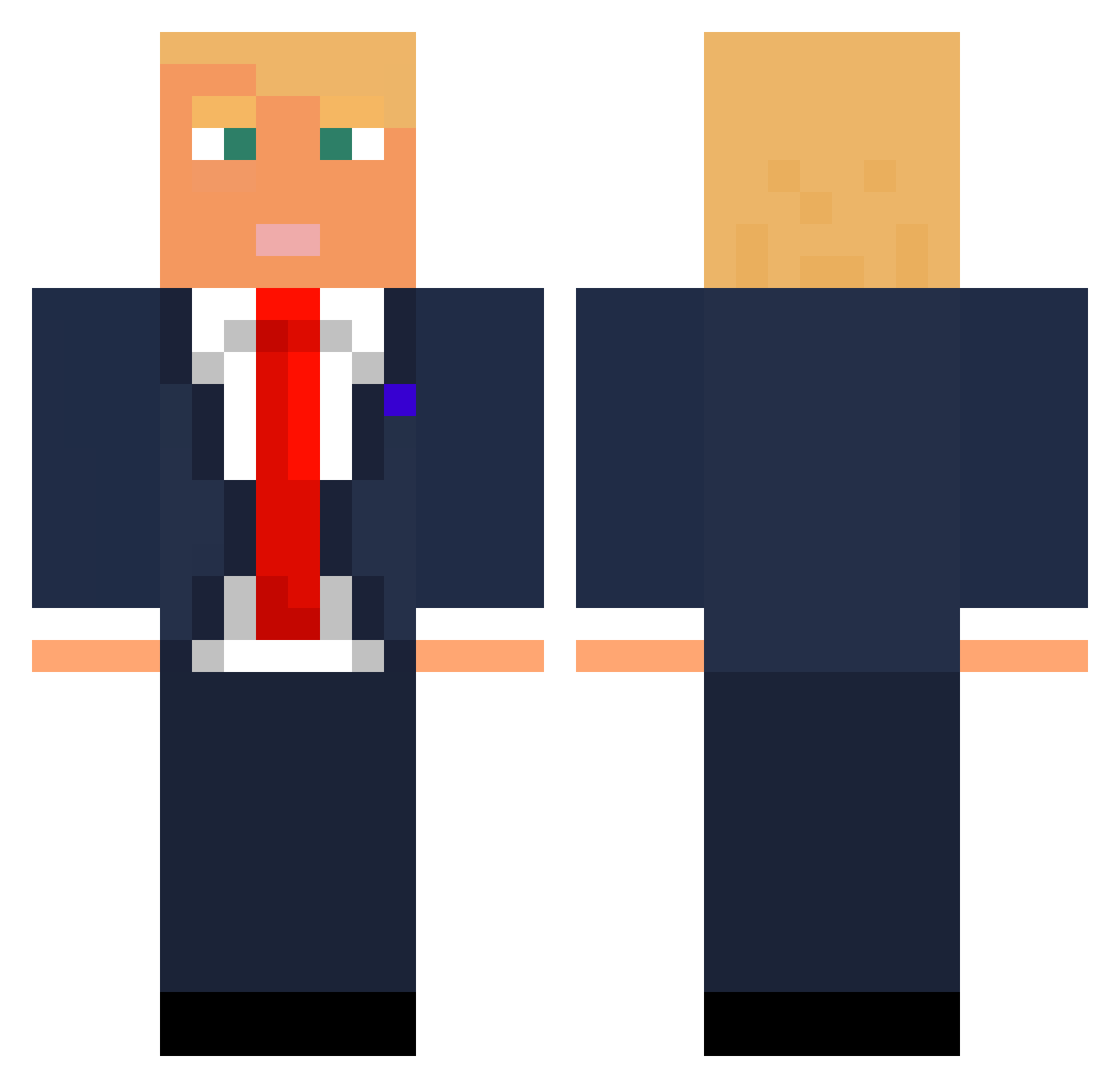 CayceG Minecraft skin, front and back view