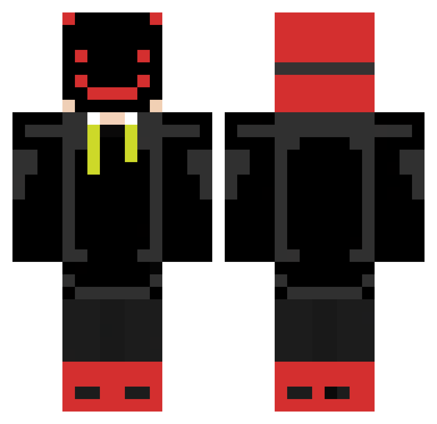 yungstatted Minecraft skin, front and back view