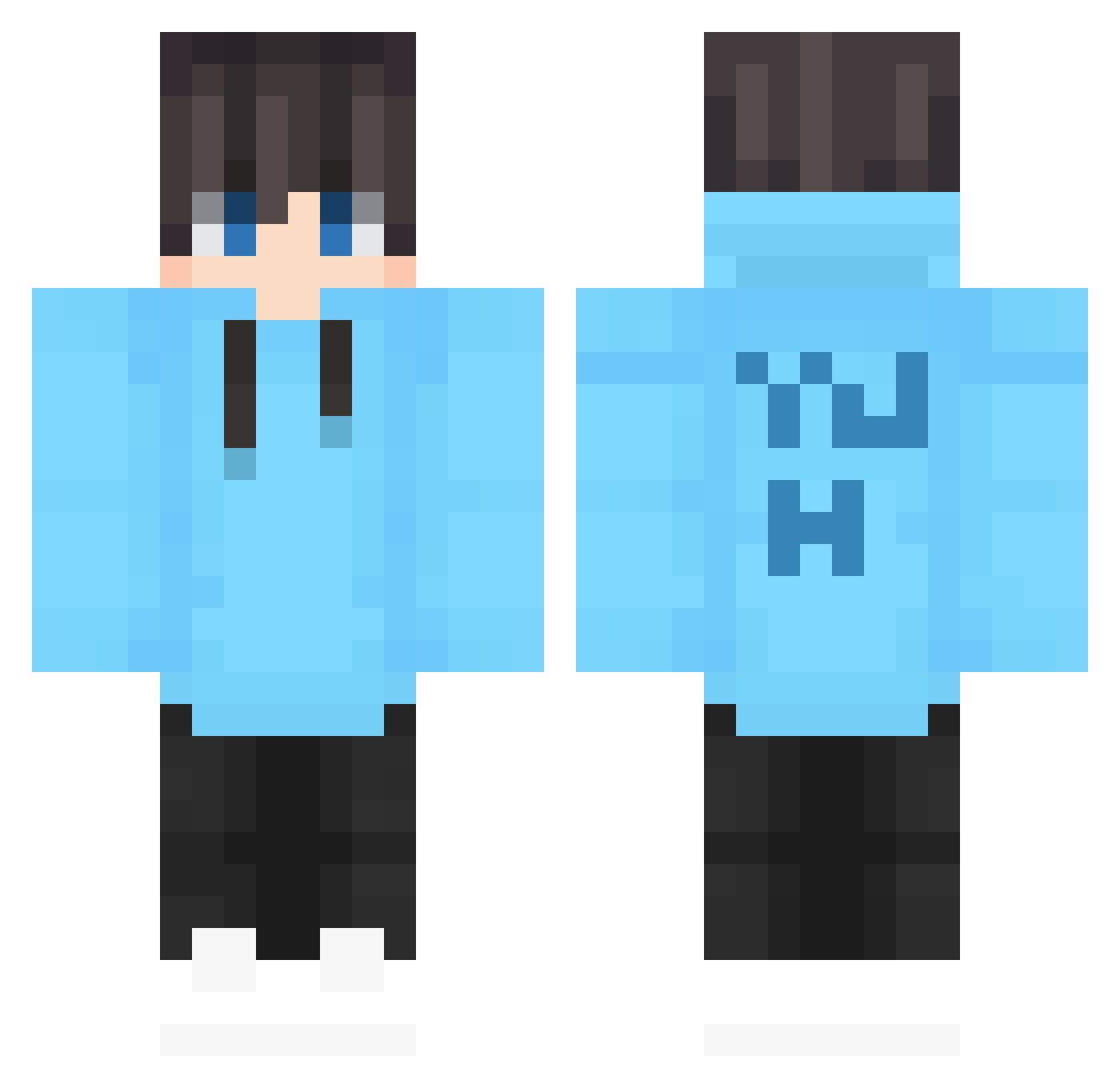 Burakzy Minecraft skin, front and back view