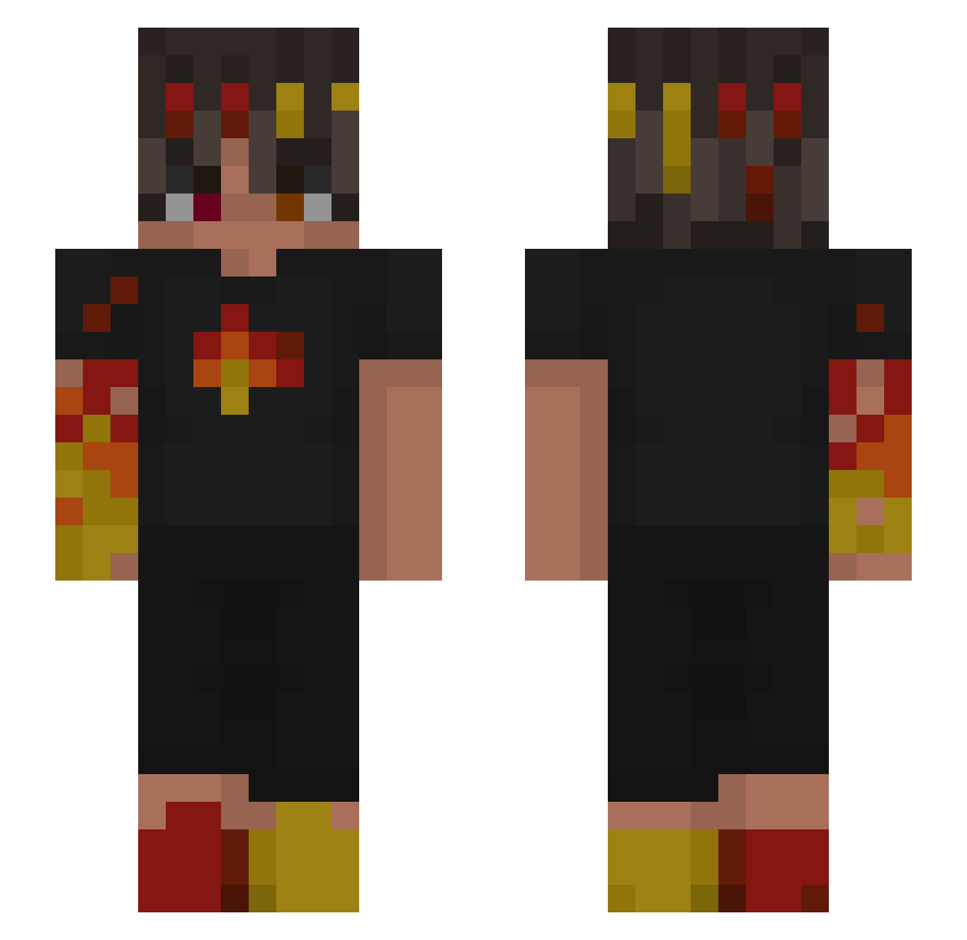 Mergimzym1 Minecraft skin, front and back view