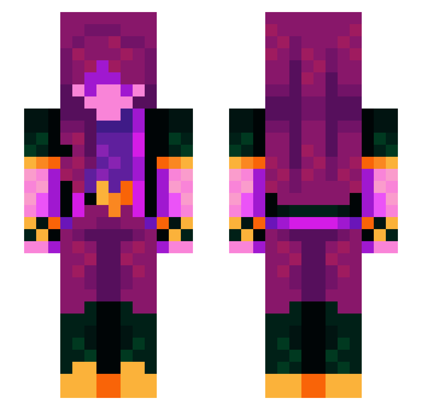 dbldwn72 Minecraft skin, front and back view